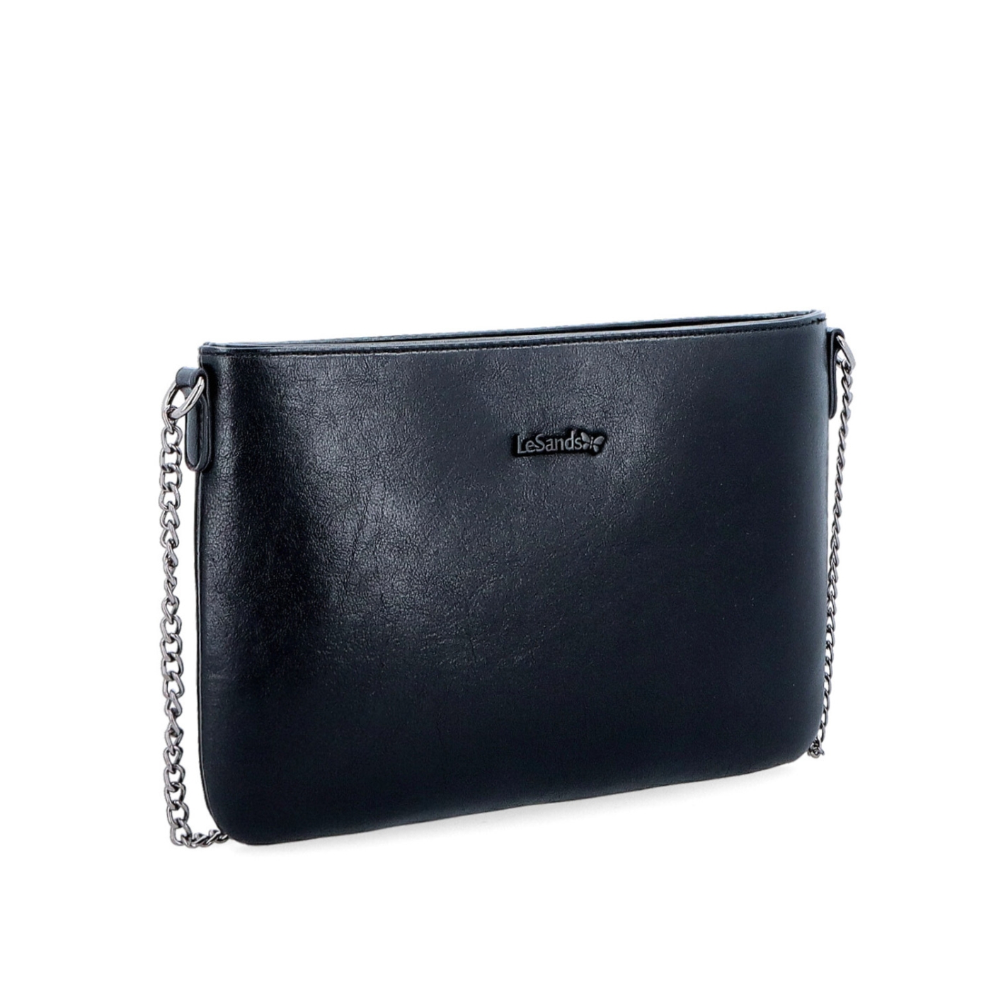 Elegantná crossbody kabelka s retiazkou Le Sands materiál syntetická koža zapínanie na zips farba čierna veľkosť malá 7707 C