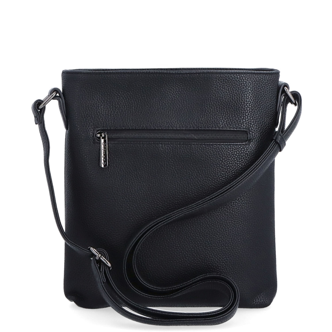 Crossbody kabelka so zipsom Carmelo materiál syntetická koža zapínanie na zips farba čierna veľkosť malá 4324 C Zozadu