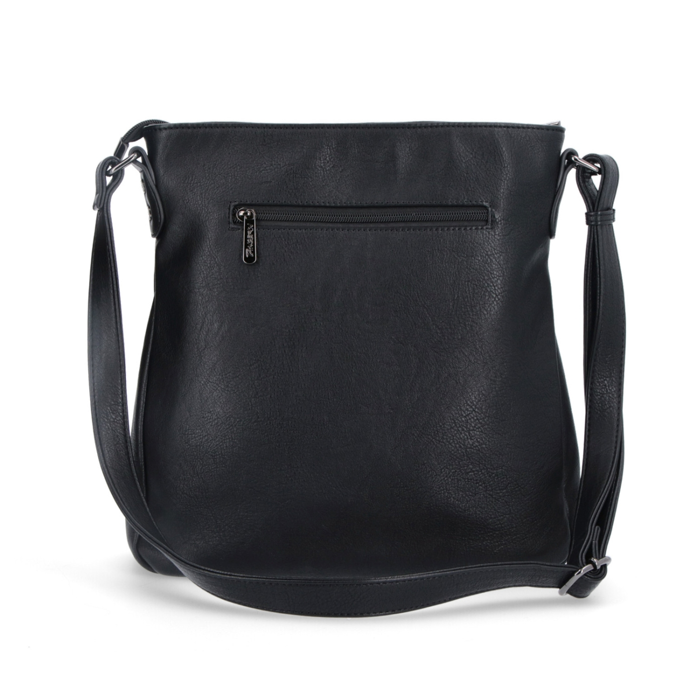Crossbody kabelka s prešívaním Tangerin materiál syntetická koža zapínanie na zips farba čierna veľkosť stredná 8004 C Zozadu