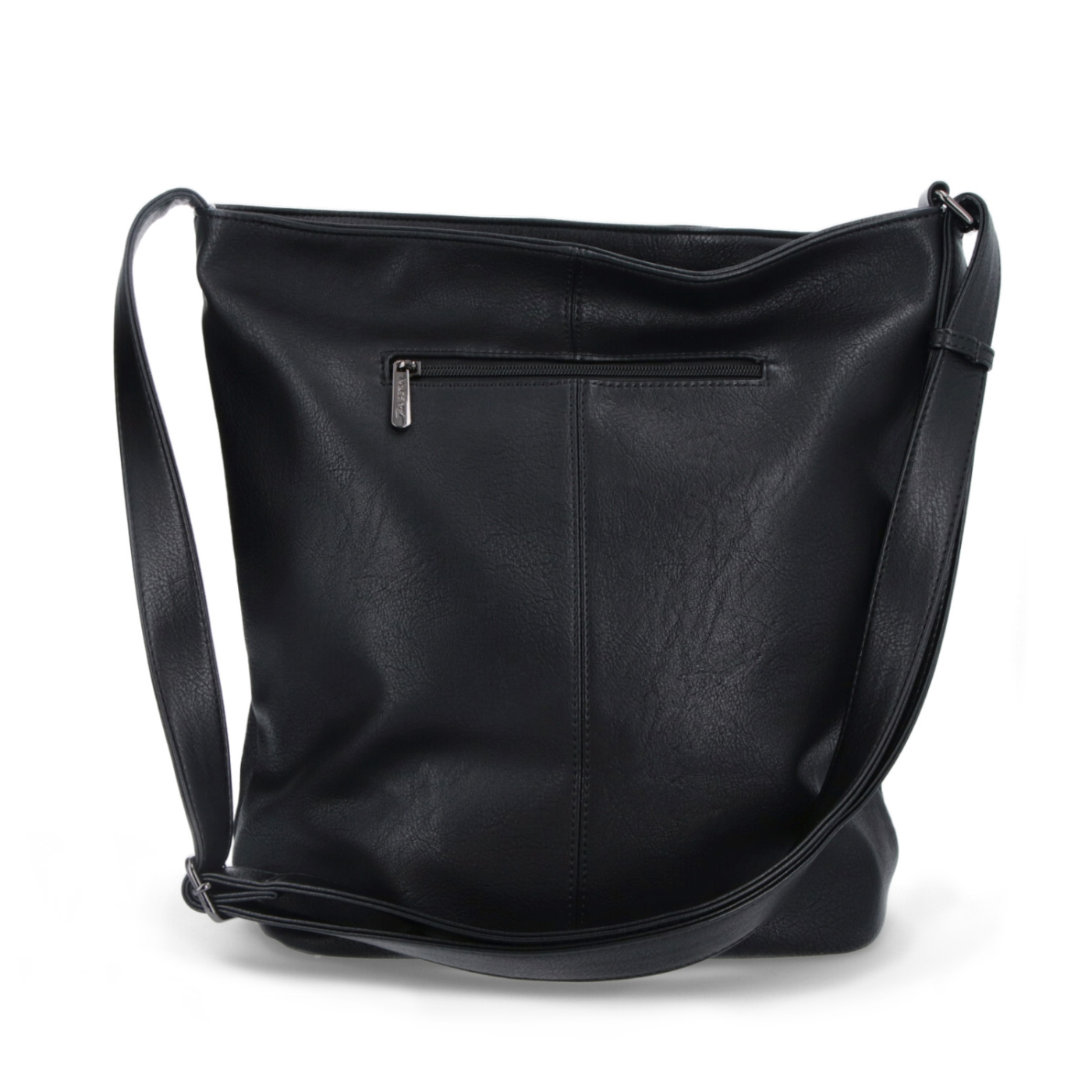 Veľká crossbody kabelka z mäkkej syntetickej kože Tangerin materiál syntetická koža zapínanie na zips farba čierna veľkosť veľká 8001 C Zozadu