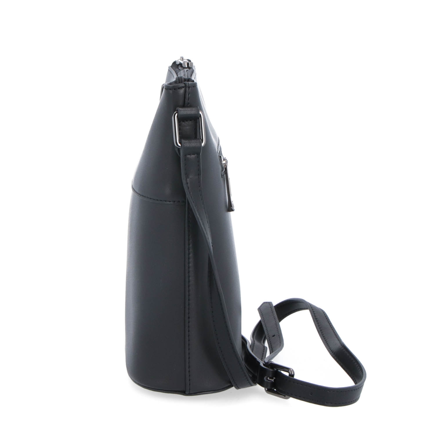 Crossbody z pravej kože Noelia Bolger materiál kože zapínanie na zips farba čierna veľkosť malá NB 0052 C Z boku