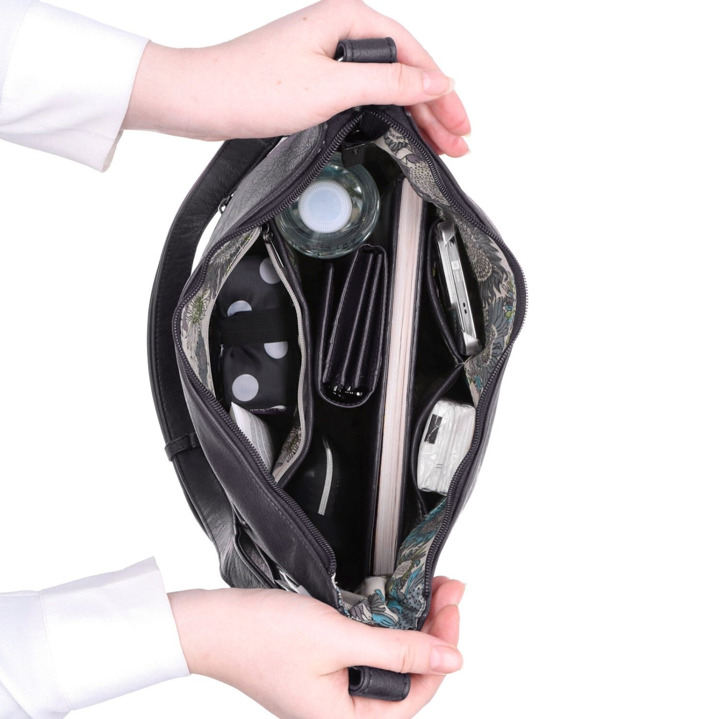 Mestská crossbody kabelka zo syntetickej kože Tangerin materiál syntetická koža zapínanie na zips farba ružová veľkosť stredná 8046 LI Vnútro