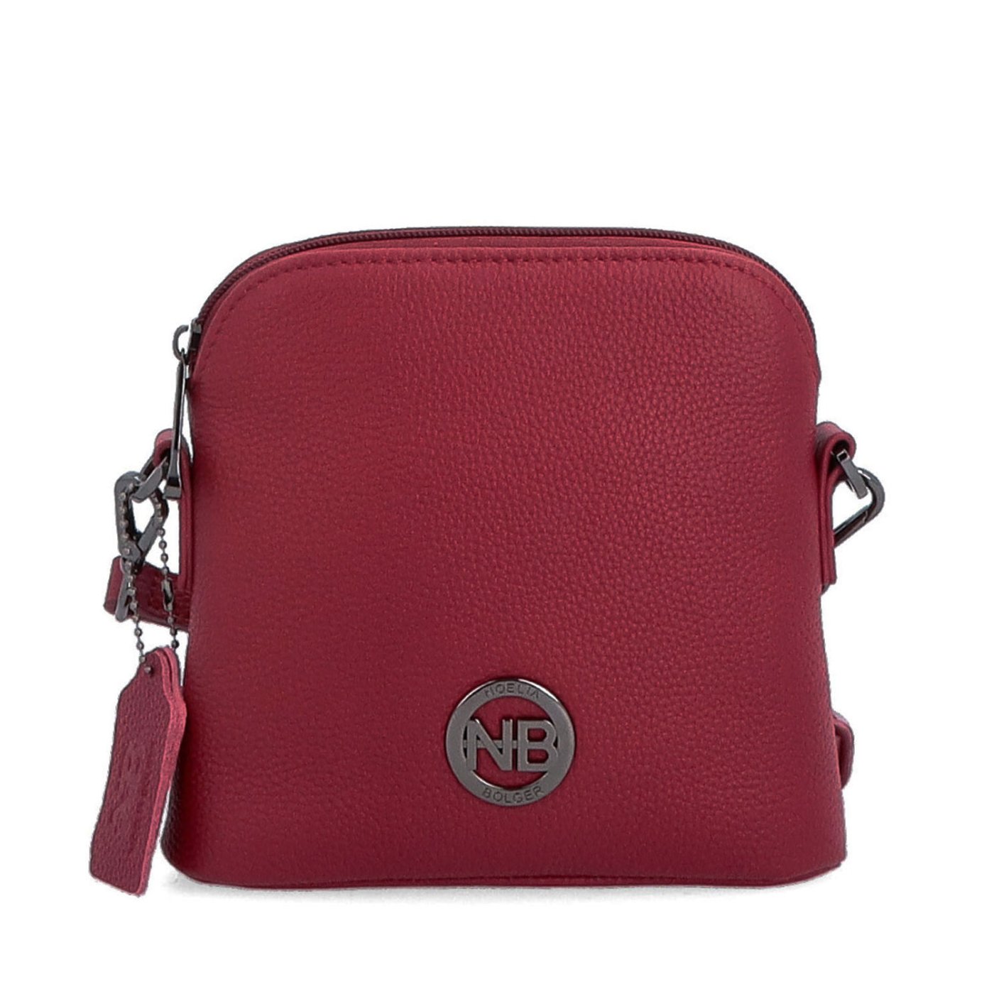 Malá kožená crossbody kabelka Noelia Bolger materiál kože zapínanie na zips farba červená veľkosť malá NB 3017 CV Spredu