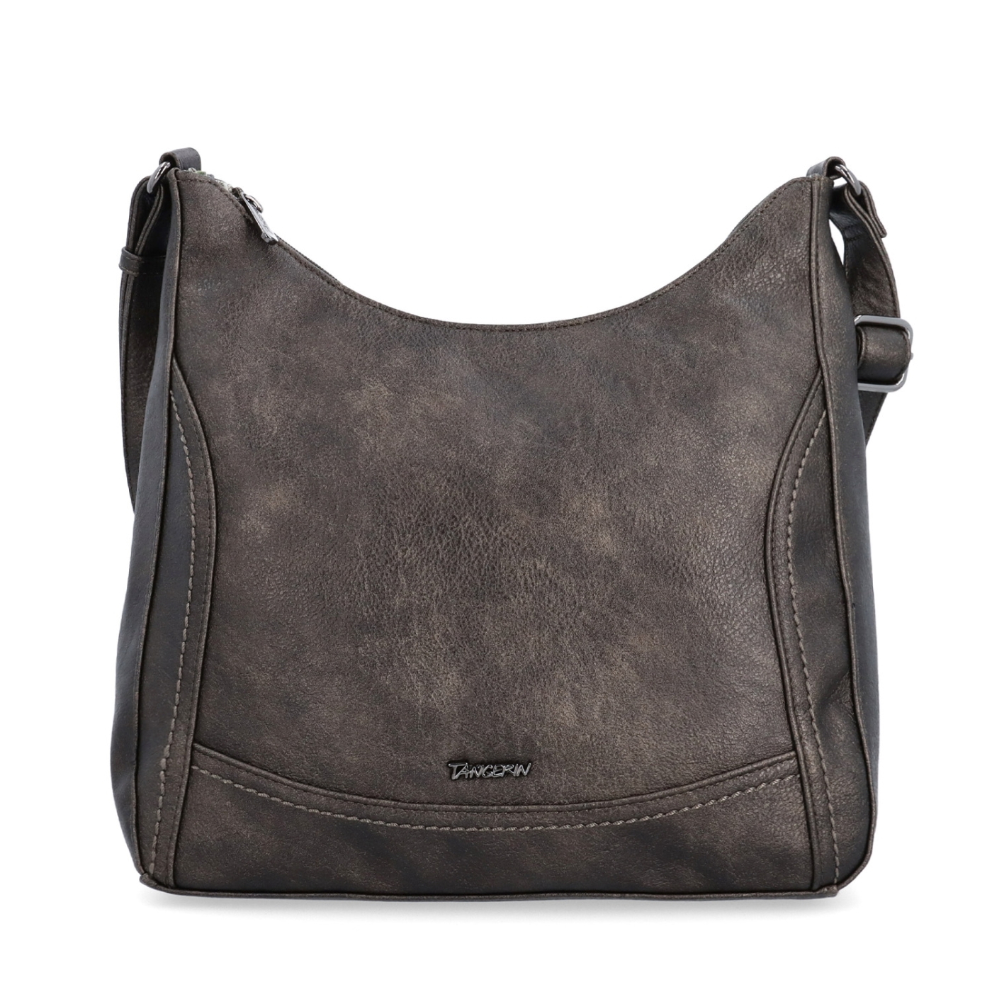 Mestská crossbody kabelka zo syntetickej kože Tangerin materiál syntetická koža zapínanie na zips farba sivá veľkosť stredná 8046 ANT Spredu