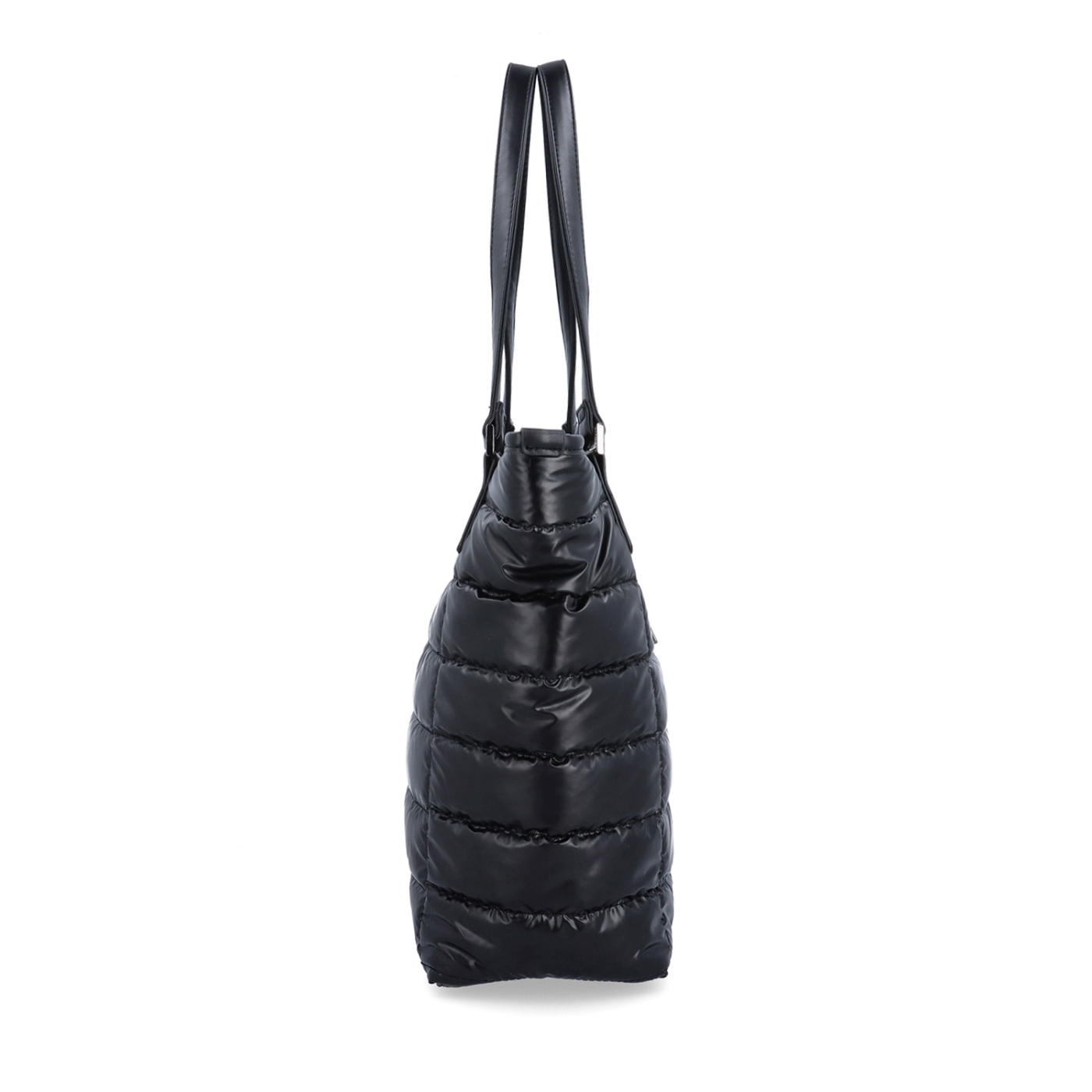 Shopperka cez rameno z nadýchaného materiálu Carmelo materiál nylon zapínanie na zips farba čierna veľkosť veľká 4385 C Z boku