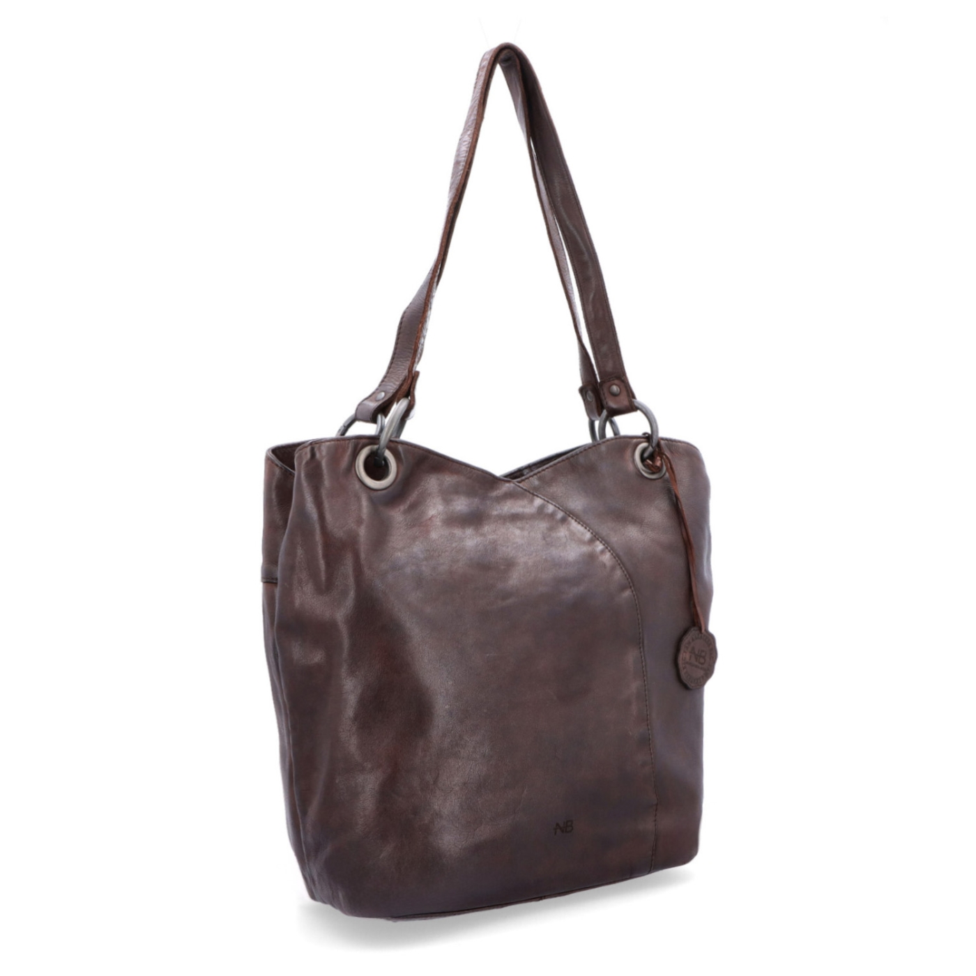Veľká kožená shopper kabelka vo vintage štýle