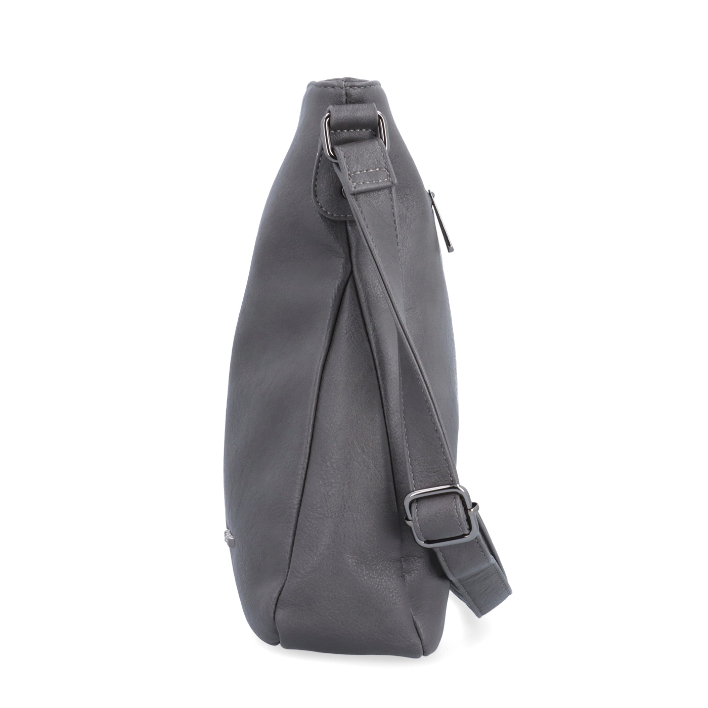 Crossbody kabelka s jednoduchým prešívaním Tangerin materiál syntetická koža zapínanie na zips farba sivá veľkosť stredná 8003 TS Z boku