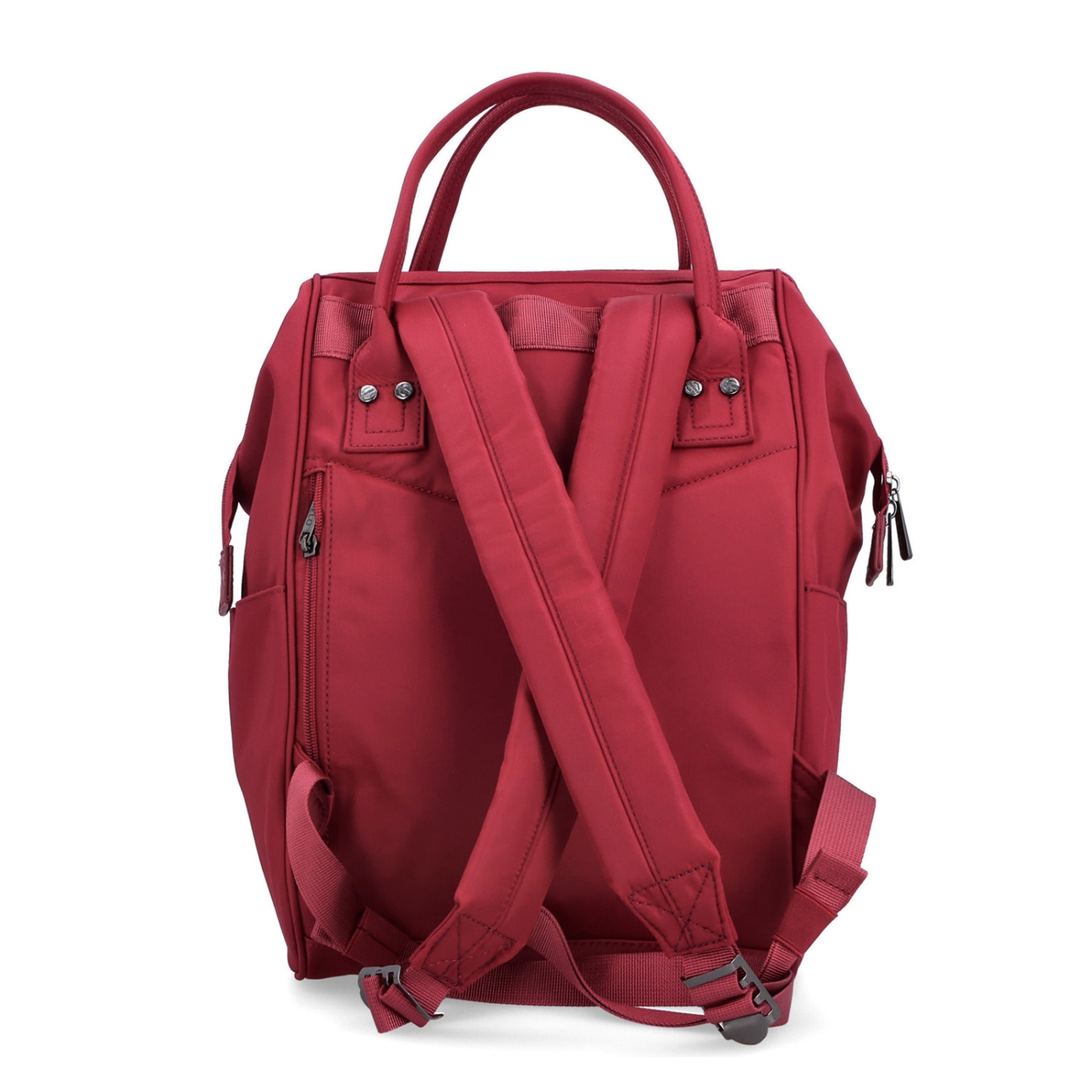 Veľký praktický batoh Carmelo Carmelo materiál nylon zapínanie na zips farba červená veľkosť veľká 4319 TCV Zozadu