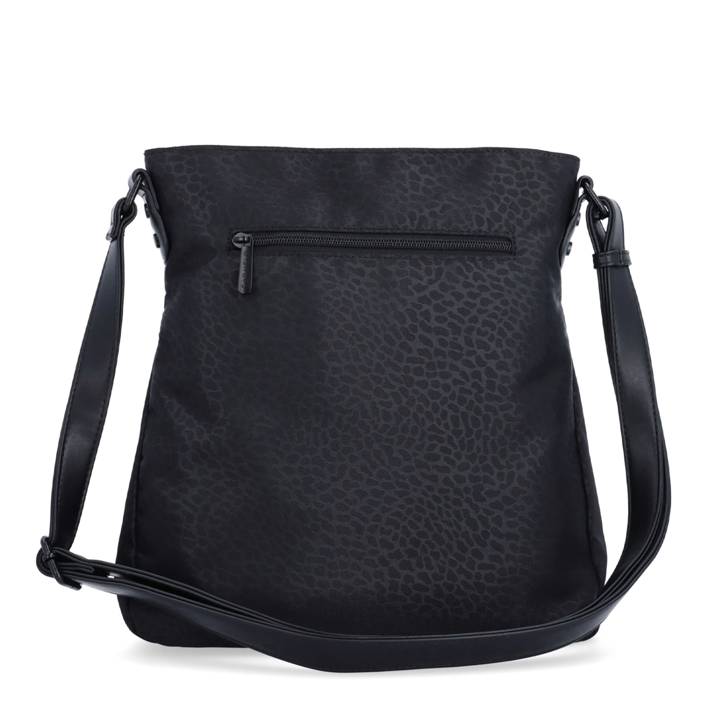Crossbody kabelka v minimalistickom štýle Carmelo materiál nylon zapínanie na zips farba čierna veľkosť stredná 6605 C LE Zozadu