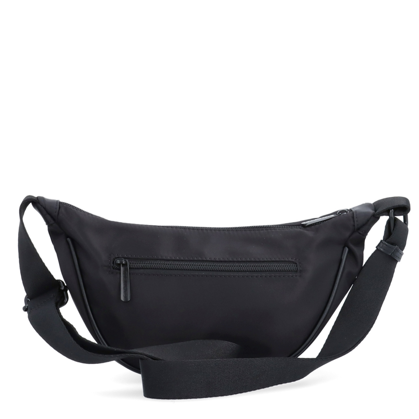 Malá nylonová kabelka typu moonbag Carmelo materiál nylon zapínanie na zips farba čierna veľkosť malá 6609 C Zozadu