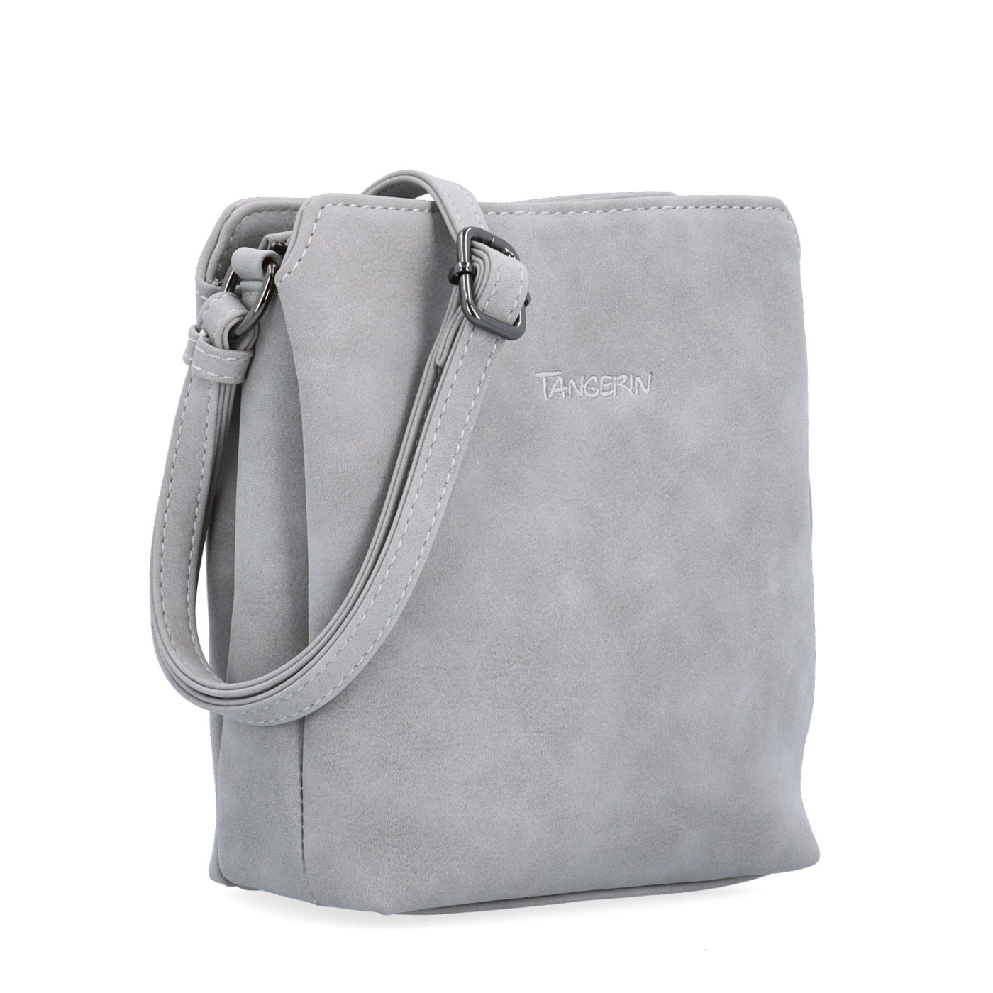 Praktická crossbody kabelka so štruktúrovaným vnútrom Tangerin materiál syntetická koža zapínanie na zips farba sivá veľkosť malá 1117 SS