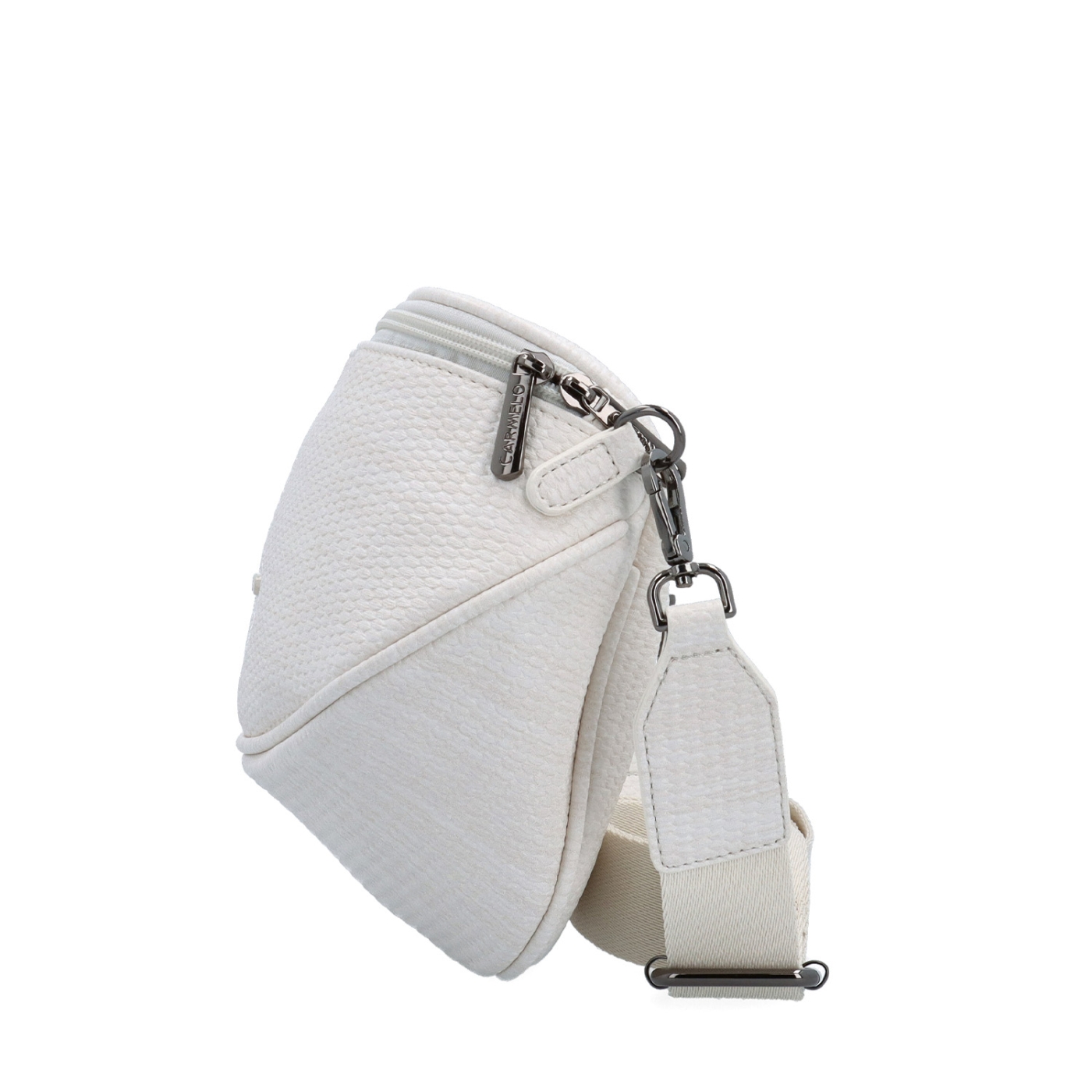 Mestská ľadvinka na pohodlné nosenie crossbody Carmelo materiál syntetická koža zapínanie na zips farba biela veľkosť malá 4399 K Z boku