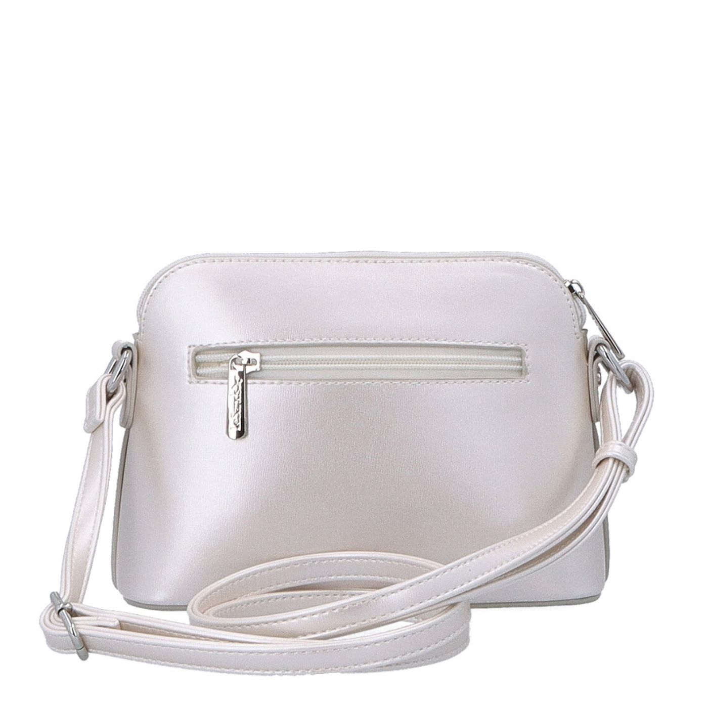 Minimalistická crossbody kabelka Le Sands materiál syntetická koža zapínanie na zips farba béžová veľkosť malá 7710 PRL Zozadu