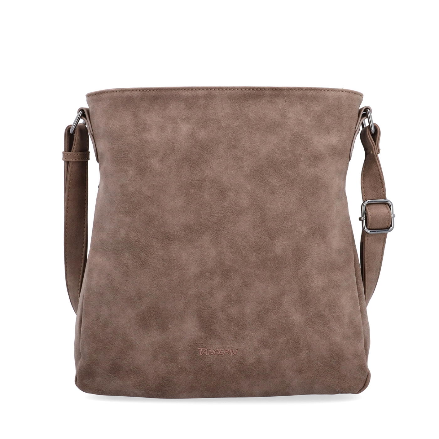 Štýlová crossbody kabelka s čistým dizajnom Tangerin materiál syntetická koža zapínanie na zips farba hnedá veľkosť stredná 1101 H Spredu