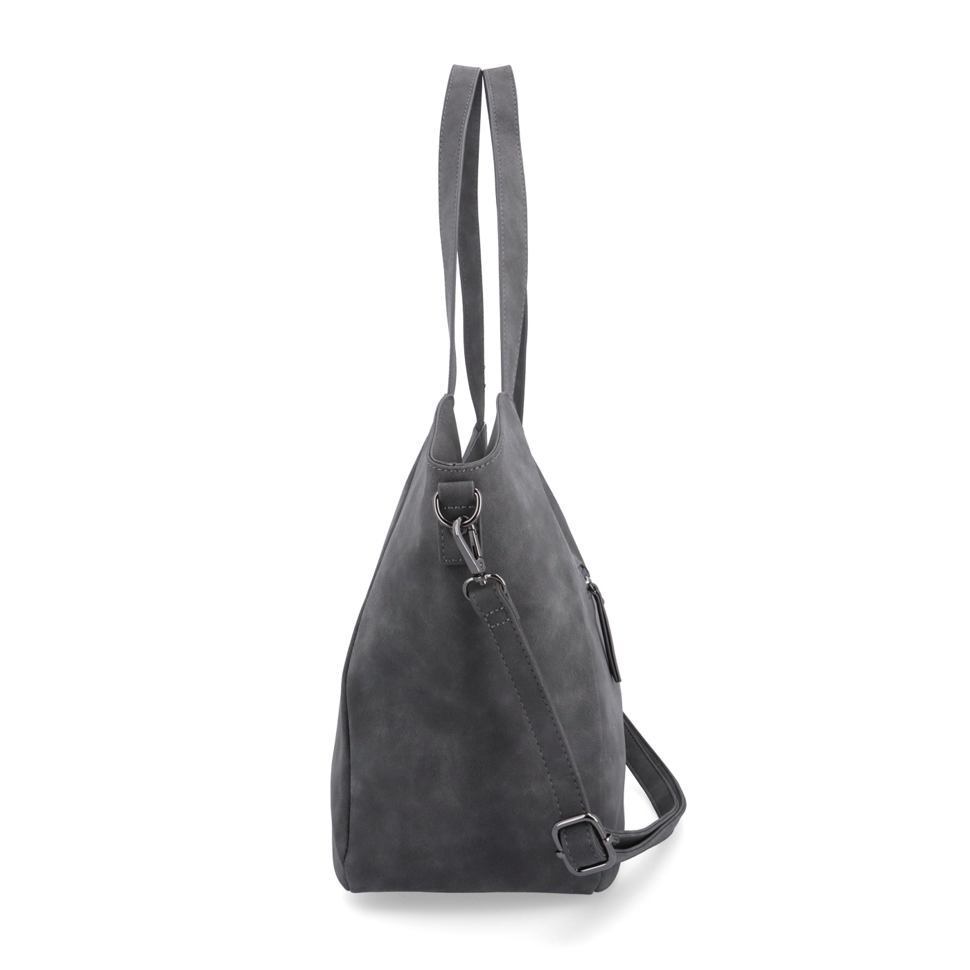 Veľká kabelka na rameno s crossbody popruhom Tangerin materiál syntetická koža zapínanie na zips farba sivá veľkosť veľká 1120 ANT Z boku