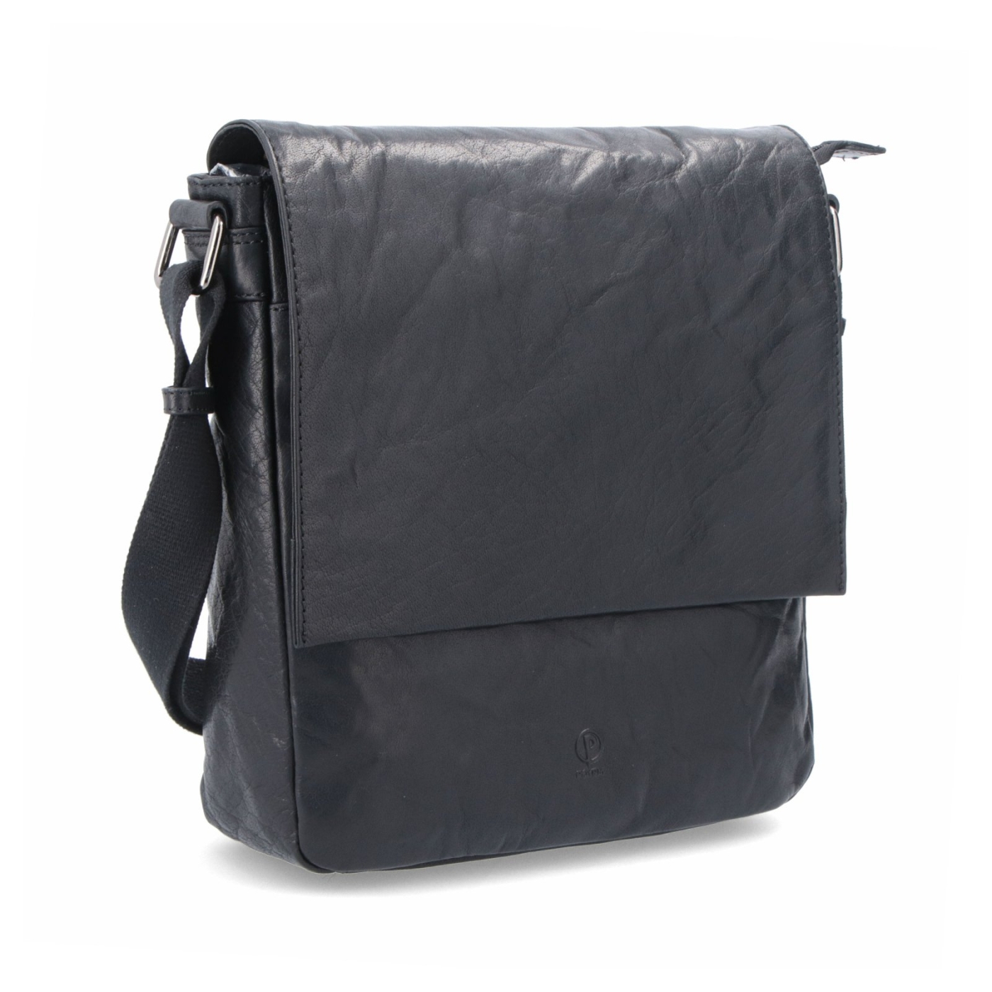 Kožená crossbody s chlopňou Poyem materiál kože zapínanie s chlopňou farba čierna veľkosť stredná 2207 Poyem C