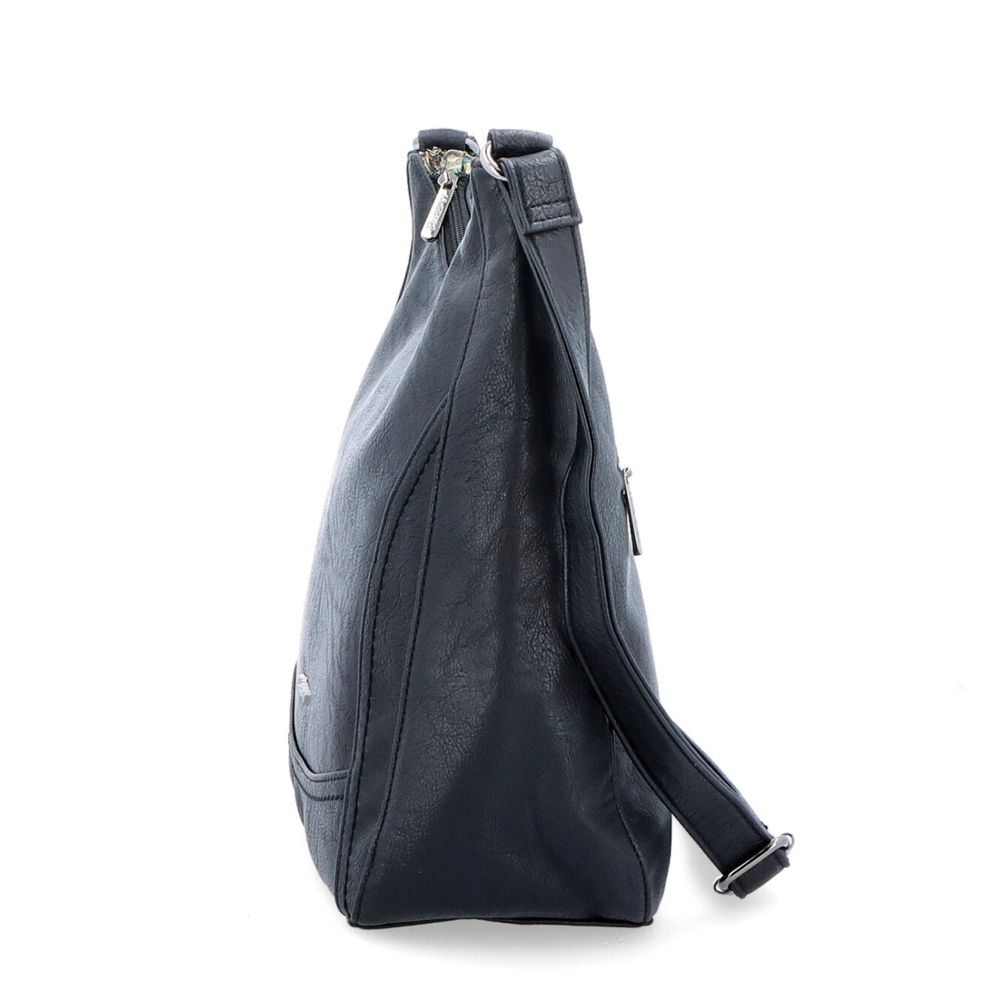 Mestská crossbody kabelka zo syntetickej kože Tangerin materiál syntetická koža zapínanie na zips farba čierna veľkosť stredná 8046 C Z boku