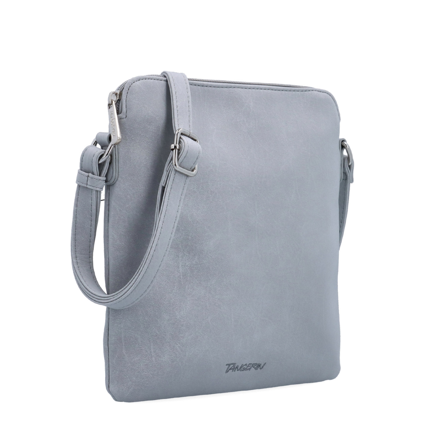Menšia crossbody kabelka z hebkého materiálu Tangerin materiál syntetická koža zapínanie na zips farba sivá veľkosť malá 7017 SS