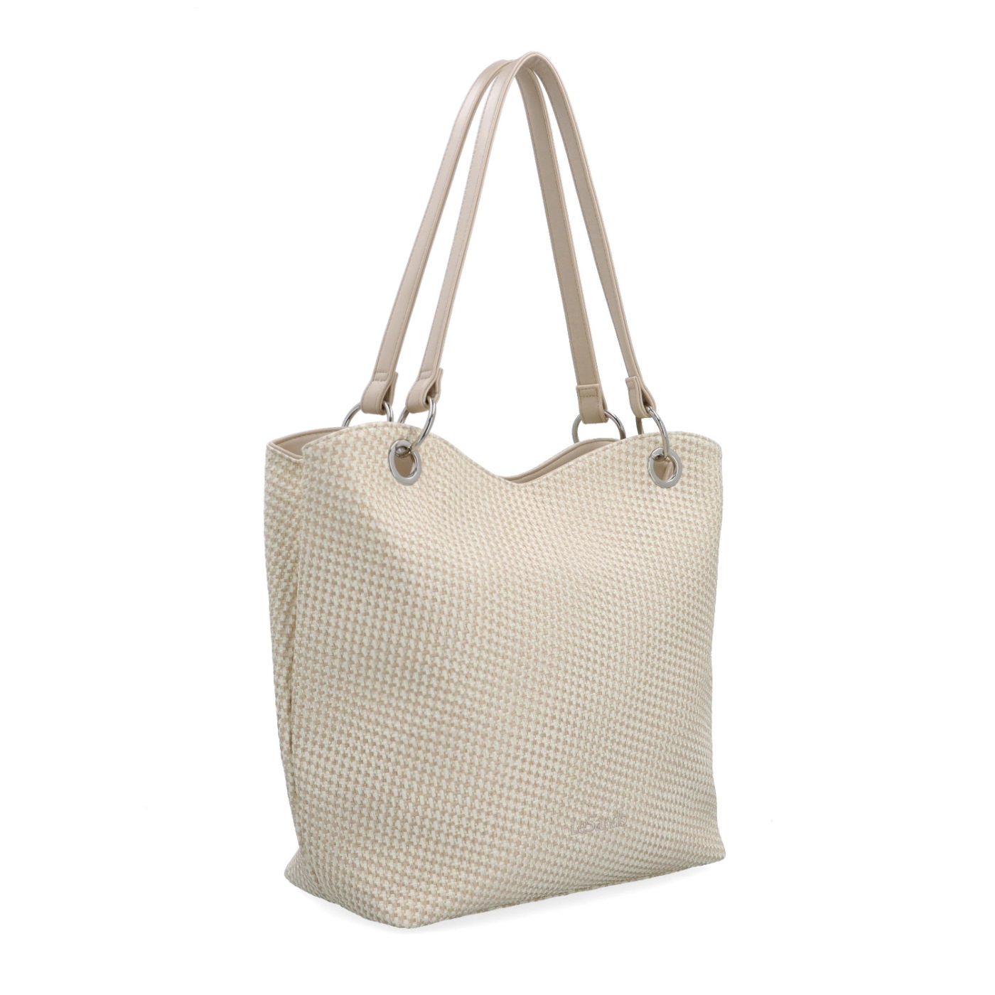 Praktická shopper kabelka so štruktúrovaným vnútrom Le Sands materiál syntetická koža zapínanie na zips farba béžová veľkosť veľká 4619 IVO