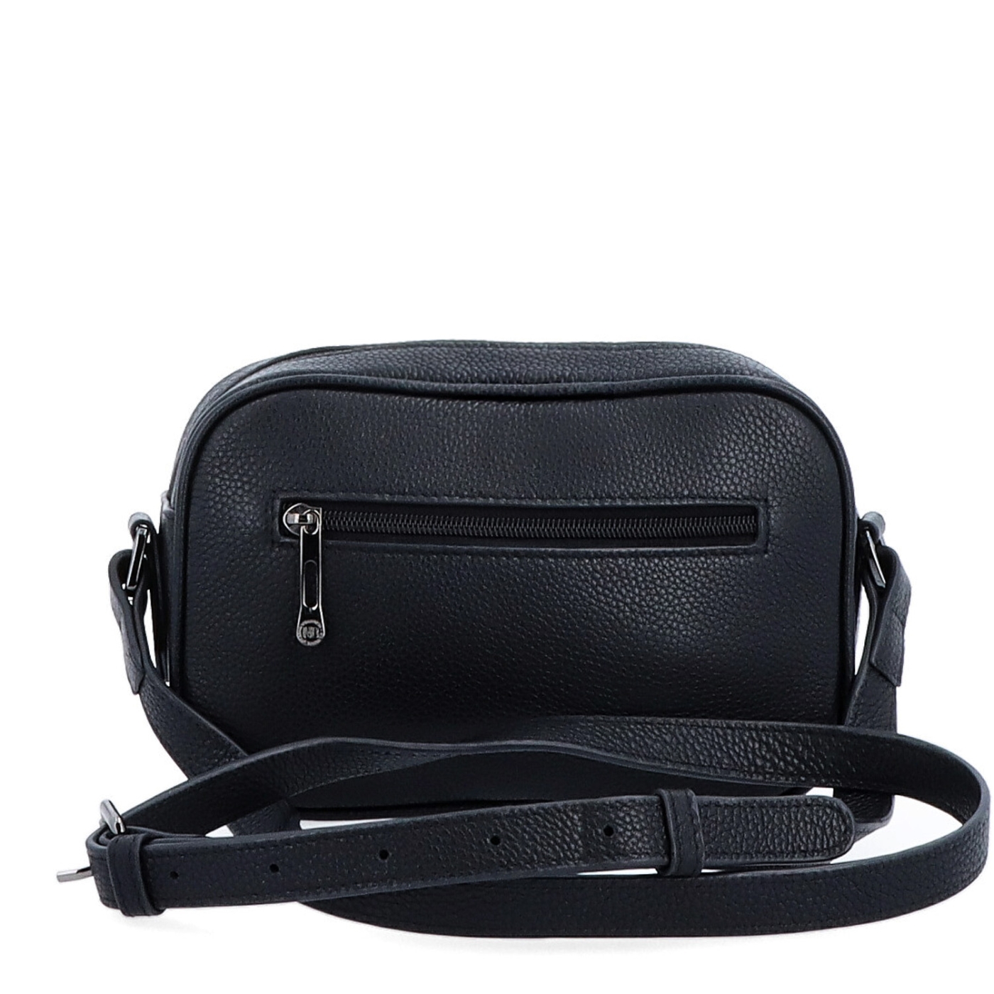 Malá kožená crossbody kabelka so zipsami Noelia Bolger materiál kože zapínanie na zips farba čierna veľkosť malá NB 3014 C Zozadu