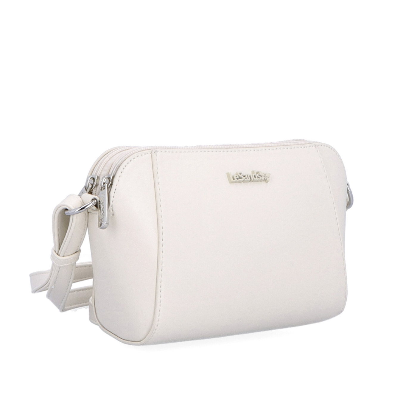 Menšia crossbody kabelka s dvoma vreckami Le Sands materiál syntetická koža zapínanie na zips farba béžová veľkosť malá 7716 BE