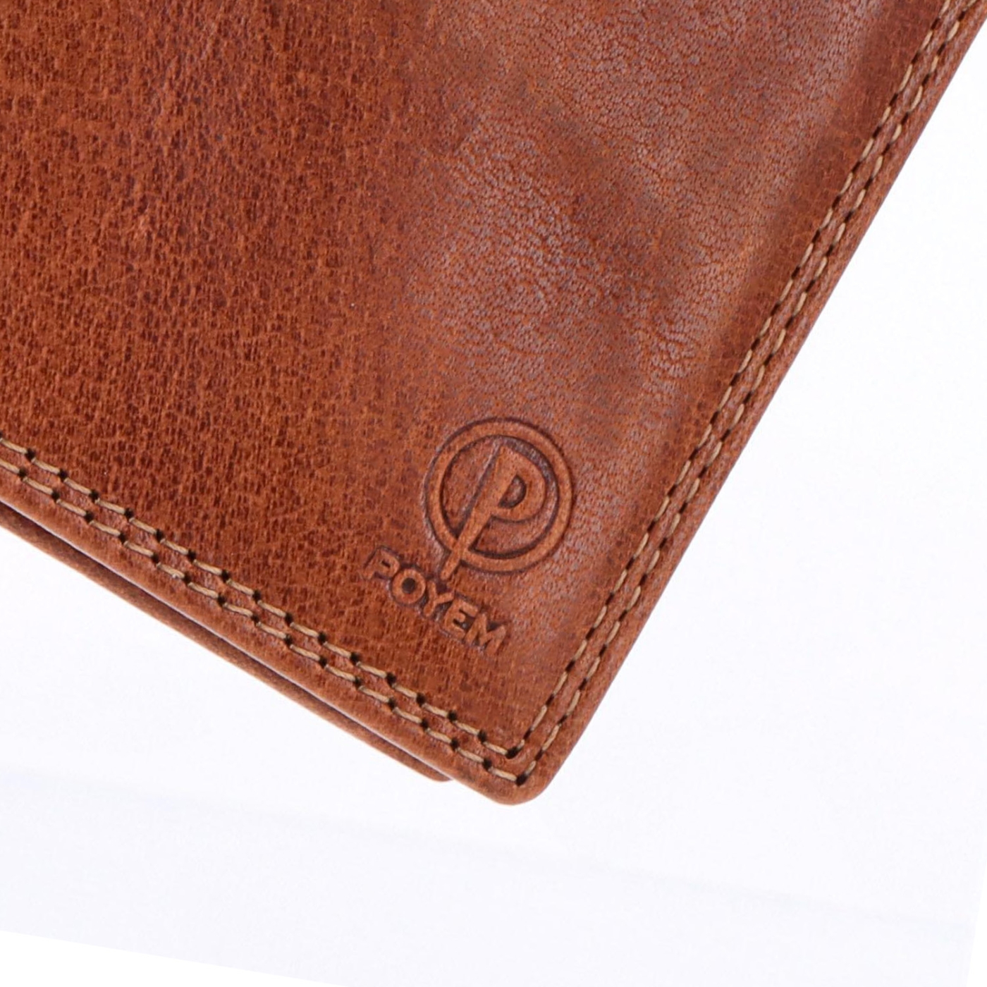 Kožená peňaženka na šírku Poyem materiál kože zapínanie Bez zapínania farba koňaková veľkosť malá 5206 Poyem KO Logo