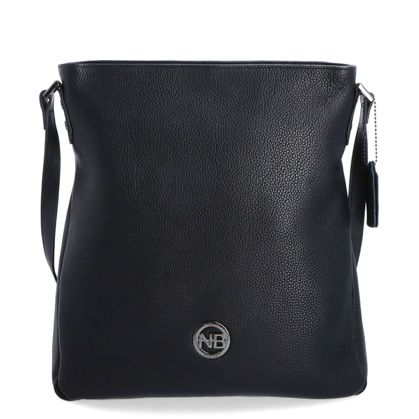 Minimalistická kožená crossbody kabelka na každý deň Noelia Bolger materiál kože zapínanie na zips farba čierna veľkosť stredná NB 3005 C Spredu