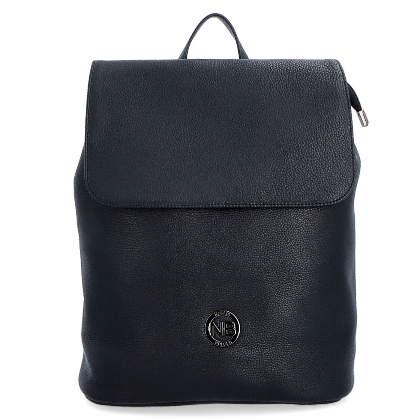 Minimalistický kožený mestský batoh s chlopňou Noelia Bolger materiál kože zapínanie na zips farba čierna veľkosť stredná NB 3007 C Spredu