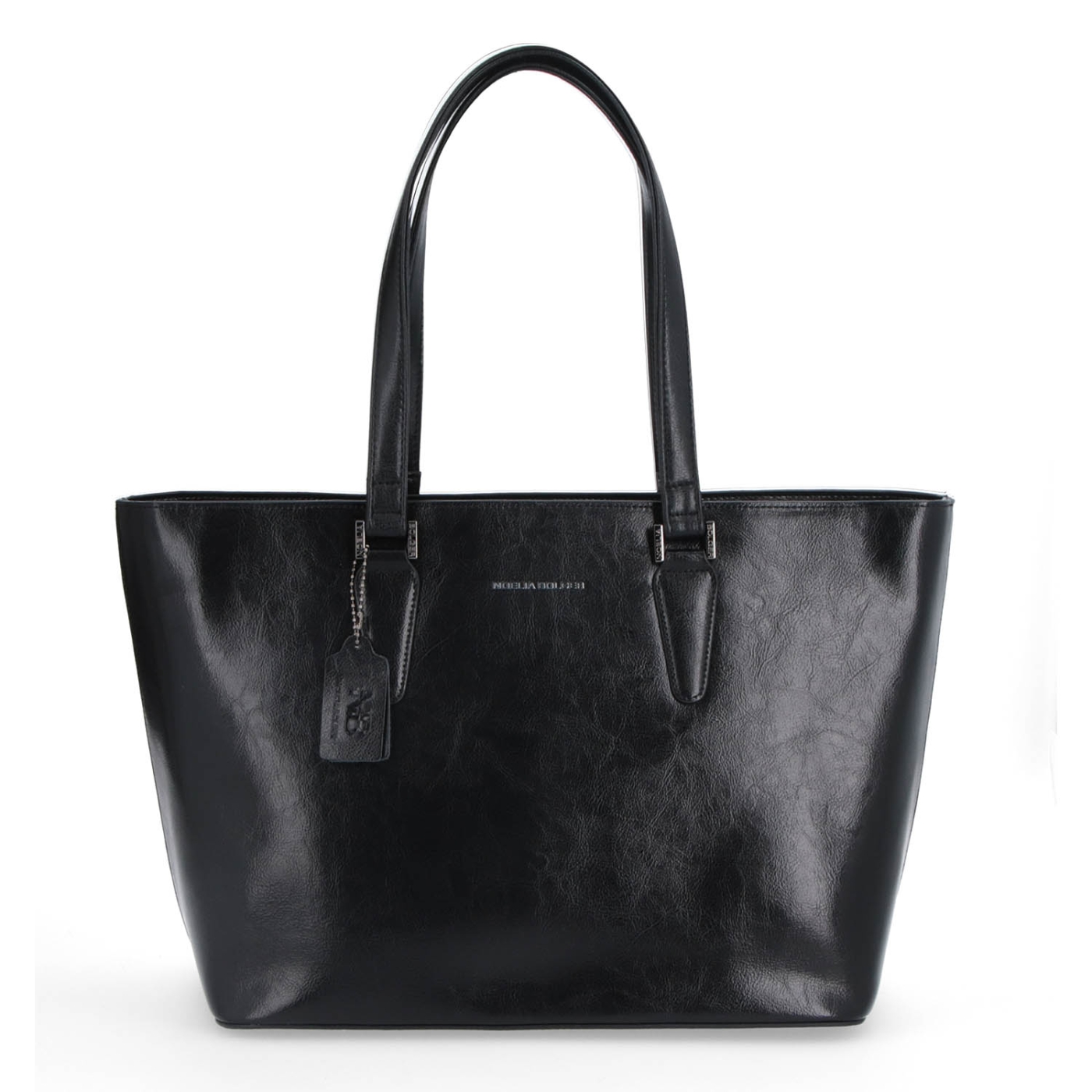Shopper kabelka cez rameno Noelia Bolger materiál kože zapínanie na zips farba čierna veľkosť veľká NB 0047 C Spredu