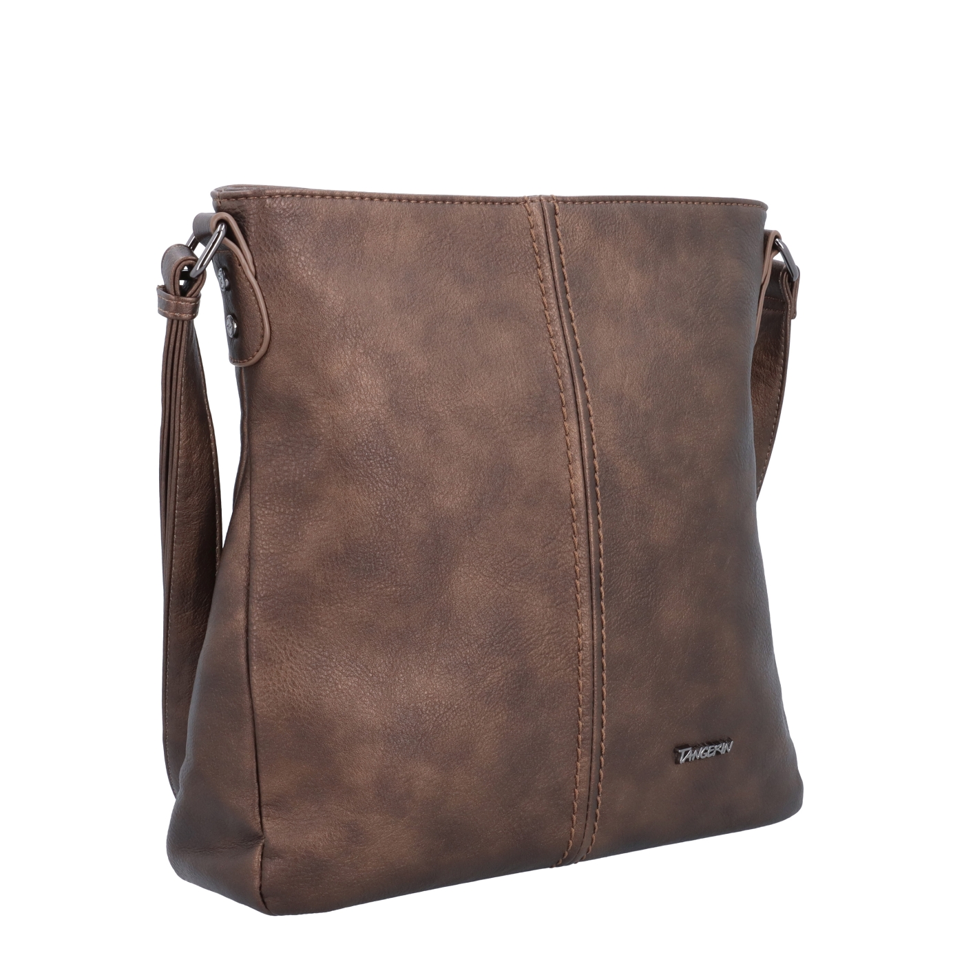 Crossbody kabelka s jednoduchým prešívaním Tangerin materiál syntetická koža zapínanie na zips farba metalíza veľkosť stredná 8003 BR
