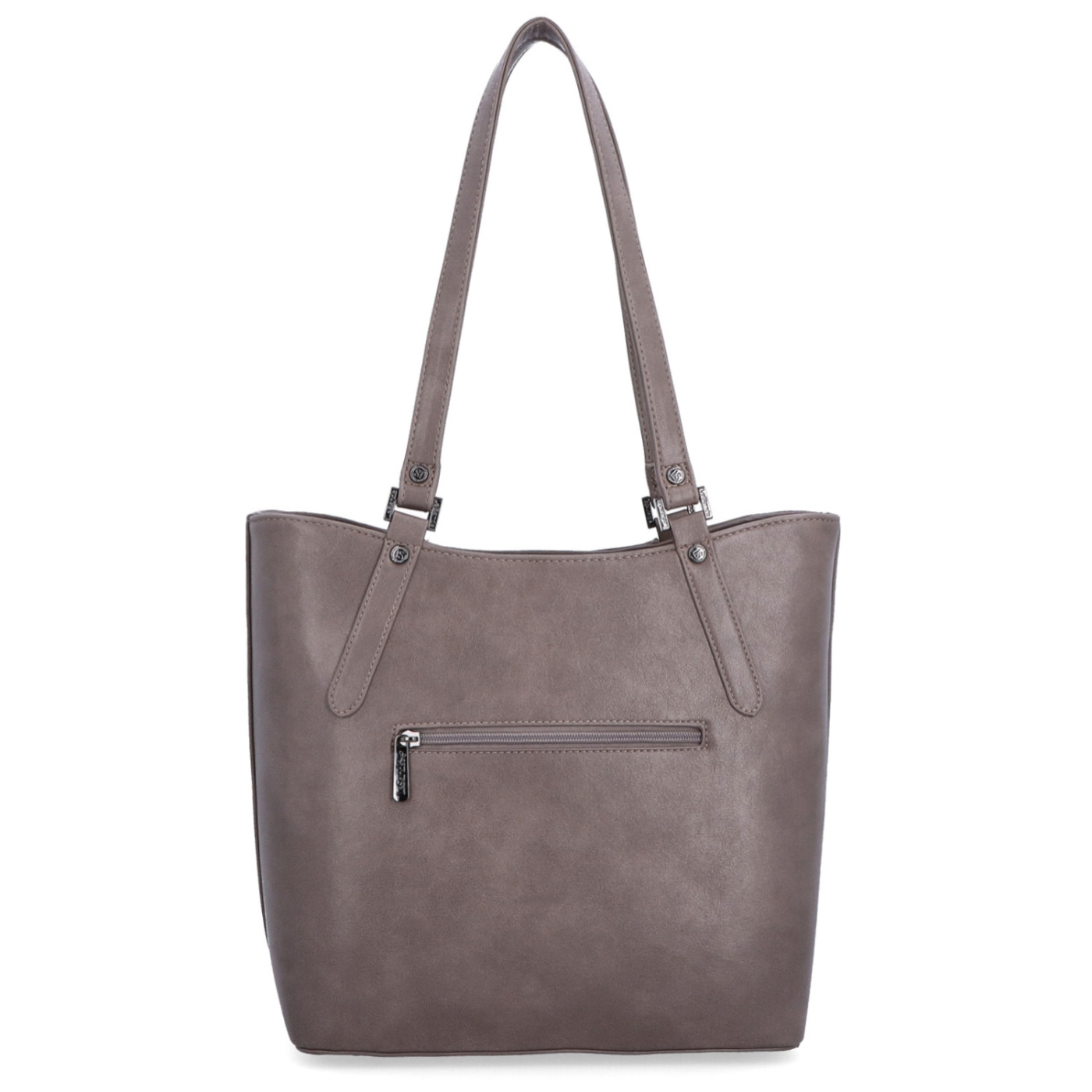 Priestranná shopper kabelka cez rameno Le Sands materiál syntetická koža zapínanie na zips farba taupe veľkosť veľká 7703 T Zozadu