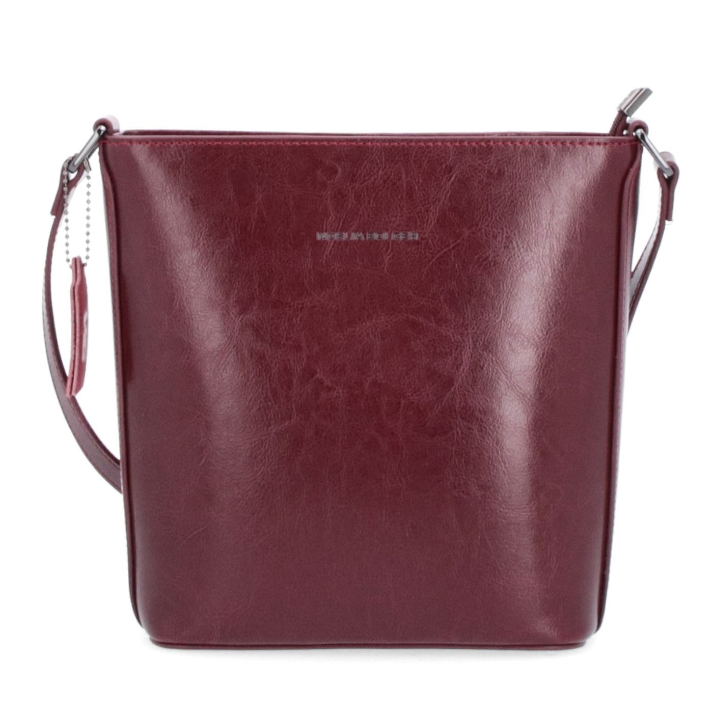 Malá elegantná kožená crossbody kabelka Noelia Bolger materiál kože zapínanie na zips farba červená veľkosť malá NB 0065 TCV Spredu