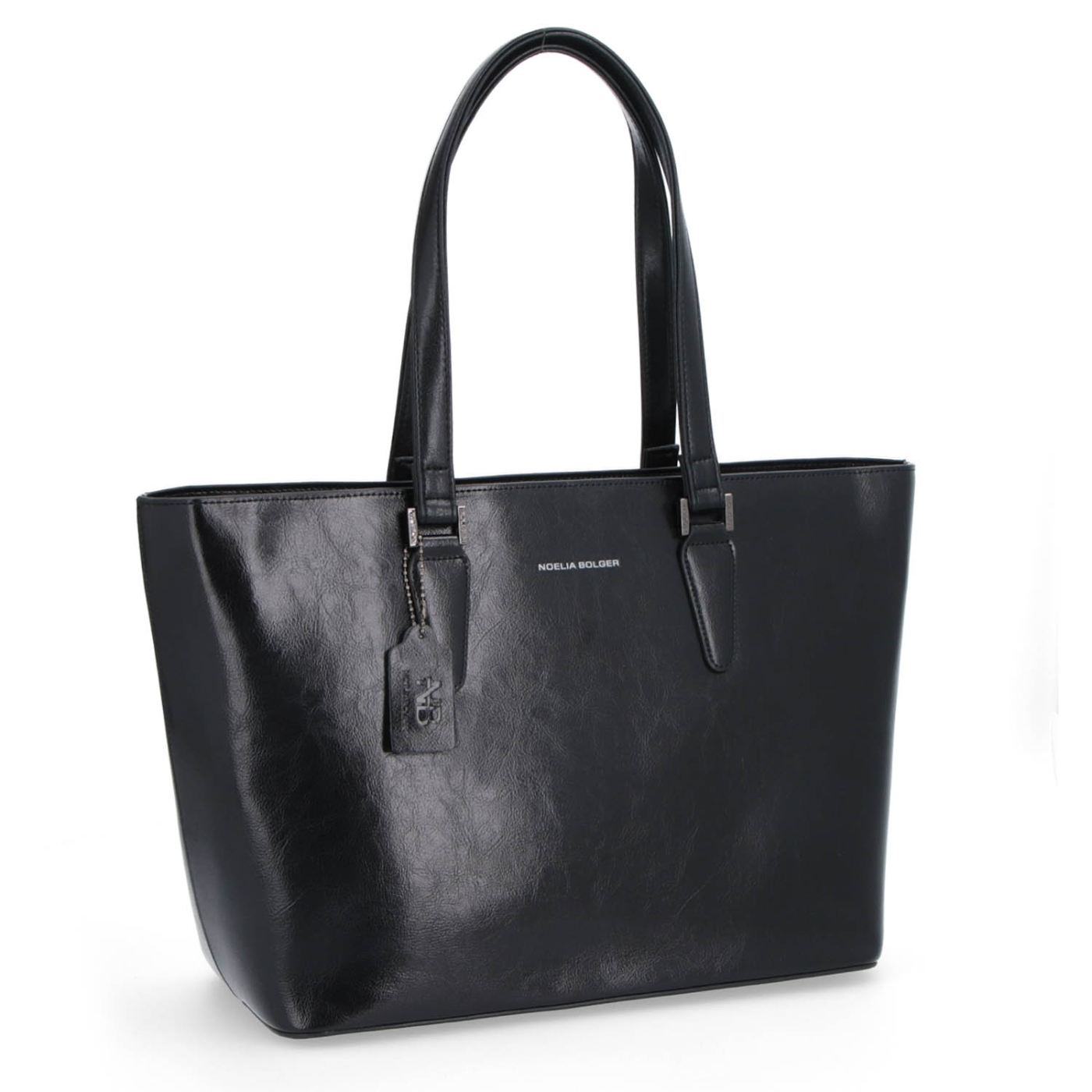 Shopper kabelka cez rameno Noelia Bolger materiál kože zapínanie na zips farba čierna veľkosť veľká NB 0047 C