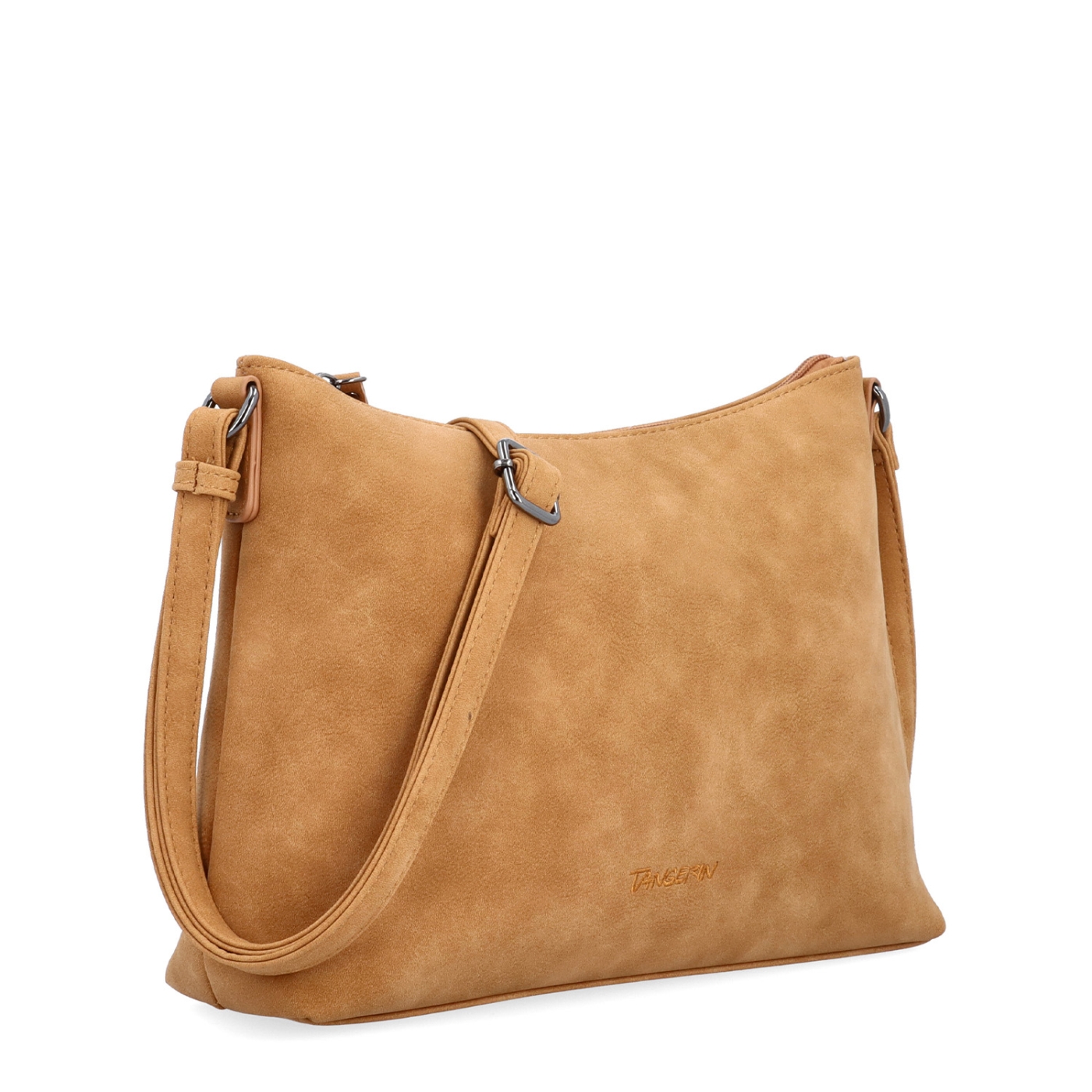 Dámska elegantná crossbody kabelka Tangerin materiál syntetická koža zapínanie na zips farba koňaková veľkosť malá 1110 CAM