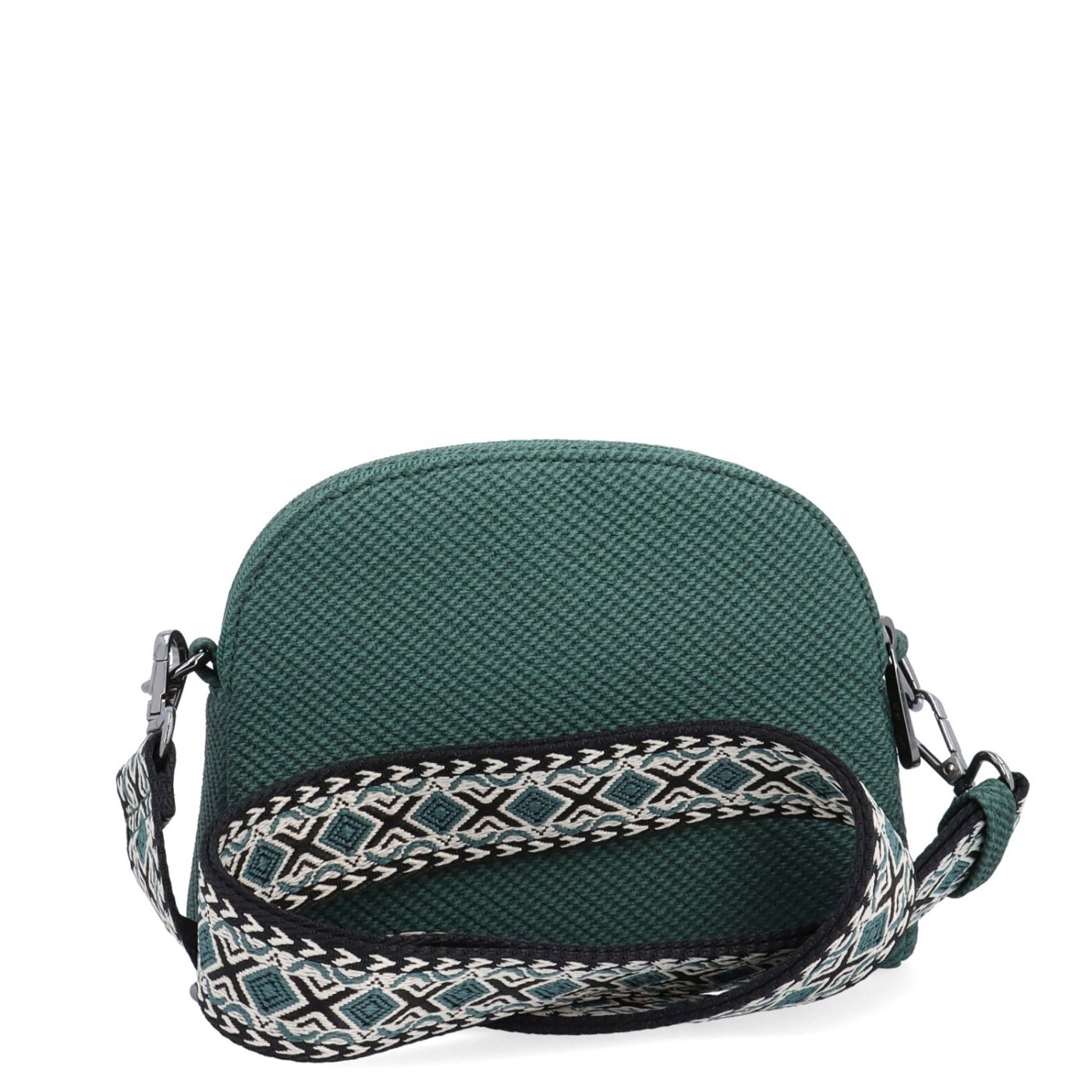 Štýlová crossbody kabelka s textúrovaným povrchom Tangerin materiál syntetická koža zapínanie na zips farba zelená veľkosť malá 4365 ZE Zozadu