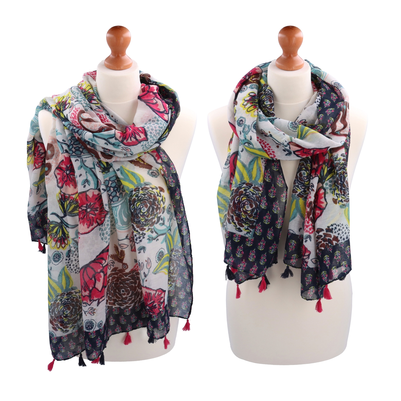 Ľahká šatka s originálnym vzorom Noelia Bolger materiál Viskóza a bavlna farba multicolor KL506 - 25