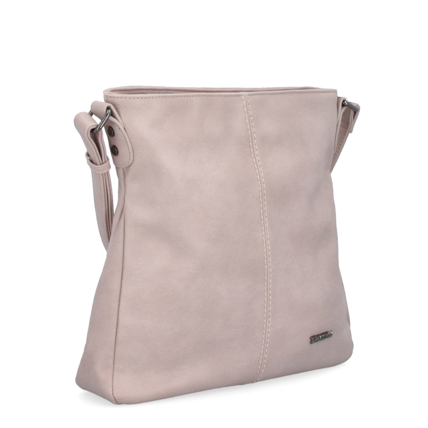 Crossbody kabelka s jednoduchým prešívaním Tangerin materiál syntetická koža zapínanie na zips farba ružová veľkosť stredná 8003 LI