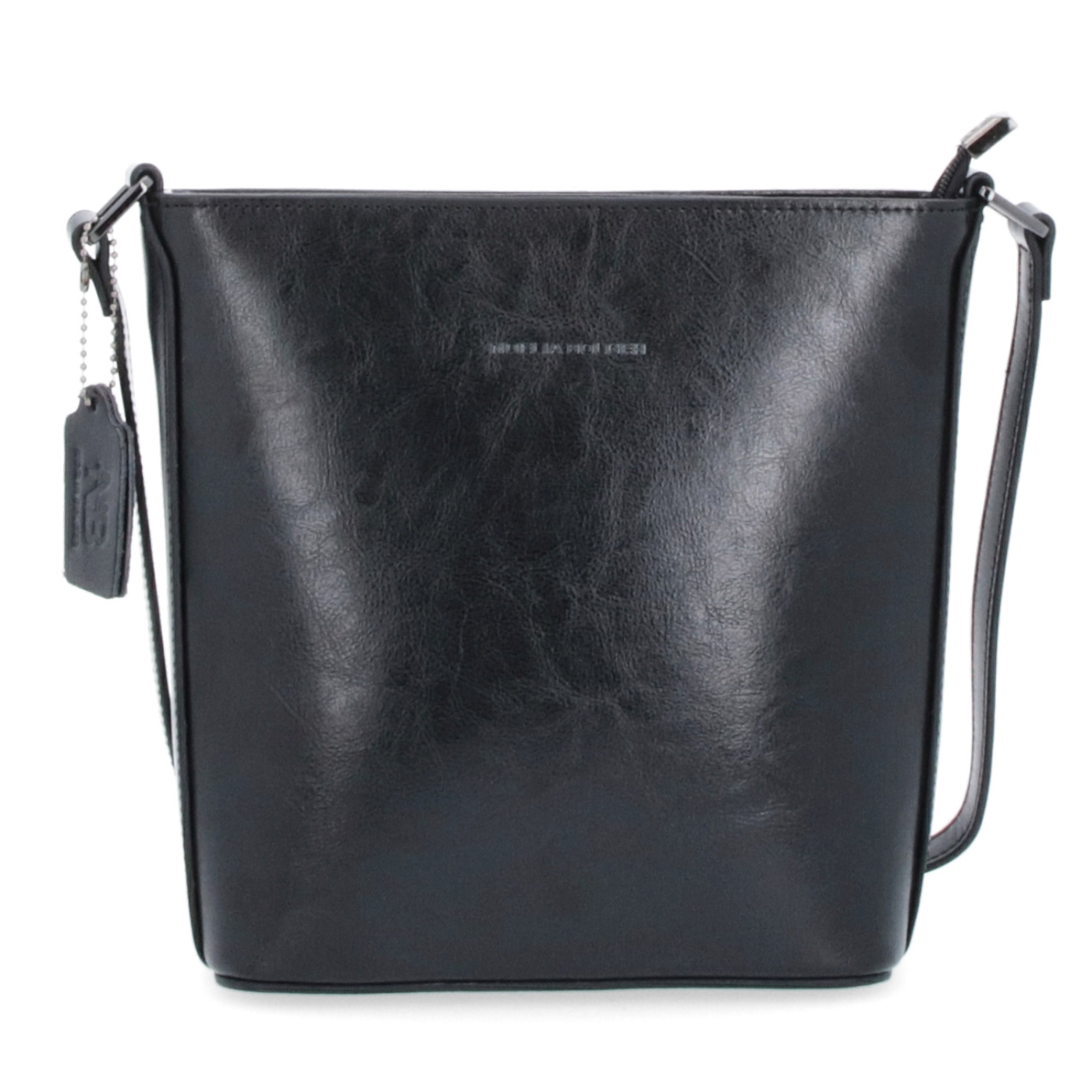 Malá elegantná kožená crossbody kabelka Noelia Bolger materiál kože zapínanie na zips farba čierna veľkosť malá NB 0065 C Spredu