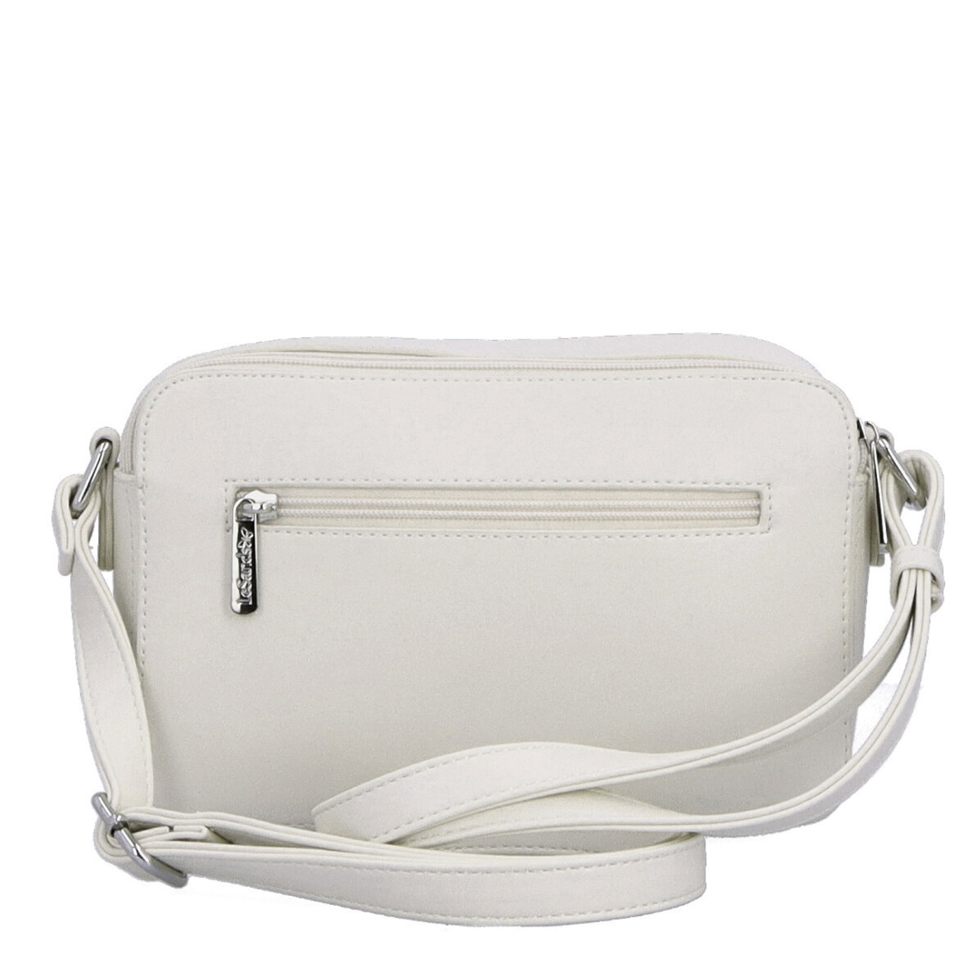 Praktická crossbody kabelka s dvoma vreckami Le Sands materiál syntetická koža zapínanie na zips farba béžová veľkosť malá 7717 BE Zozadu