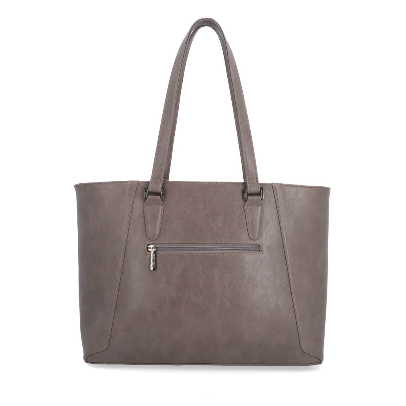Priestranná shopper kabelka s ozdobnou šatkou Le Sands materiál syntetická koža zapínanie na zips farba taupe veľkosť veľká 7705 T Zozadu