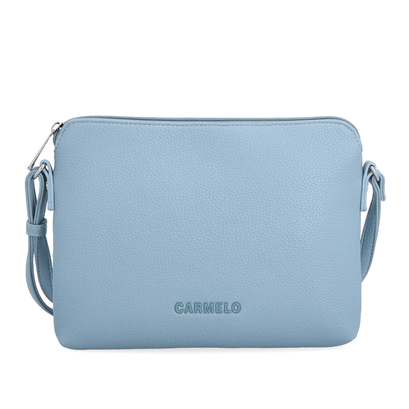 Minimalistická crossbody kabelka zo syntetiky Carmelo materiál syntetická koža zapínanie na zips farba modrá veľkosť malá 4333 SM Spredu