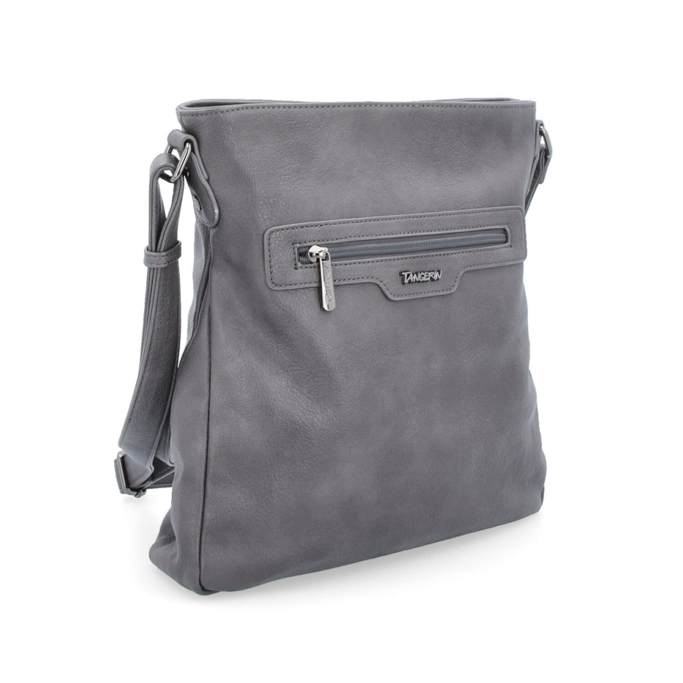 Crossbody kabelka s vonkajšími vreckami Tangerin materiál syntetická koža zapínanie na zips farba sivá veľkosť stredná 8008 TS