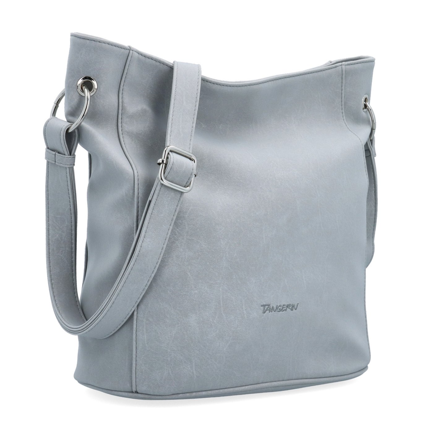 Mestská crossbody kabelka s hebkým povrchom a deleným vnútrom Tangerin materiál syntetická koža zapínanie na zips farba sivá veľkosť stredná 7015 SS