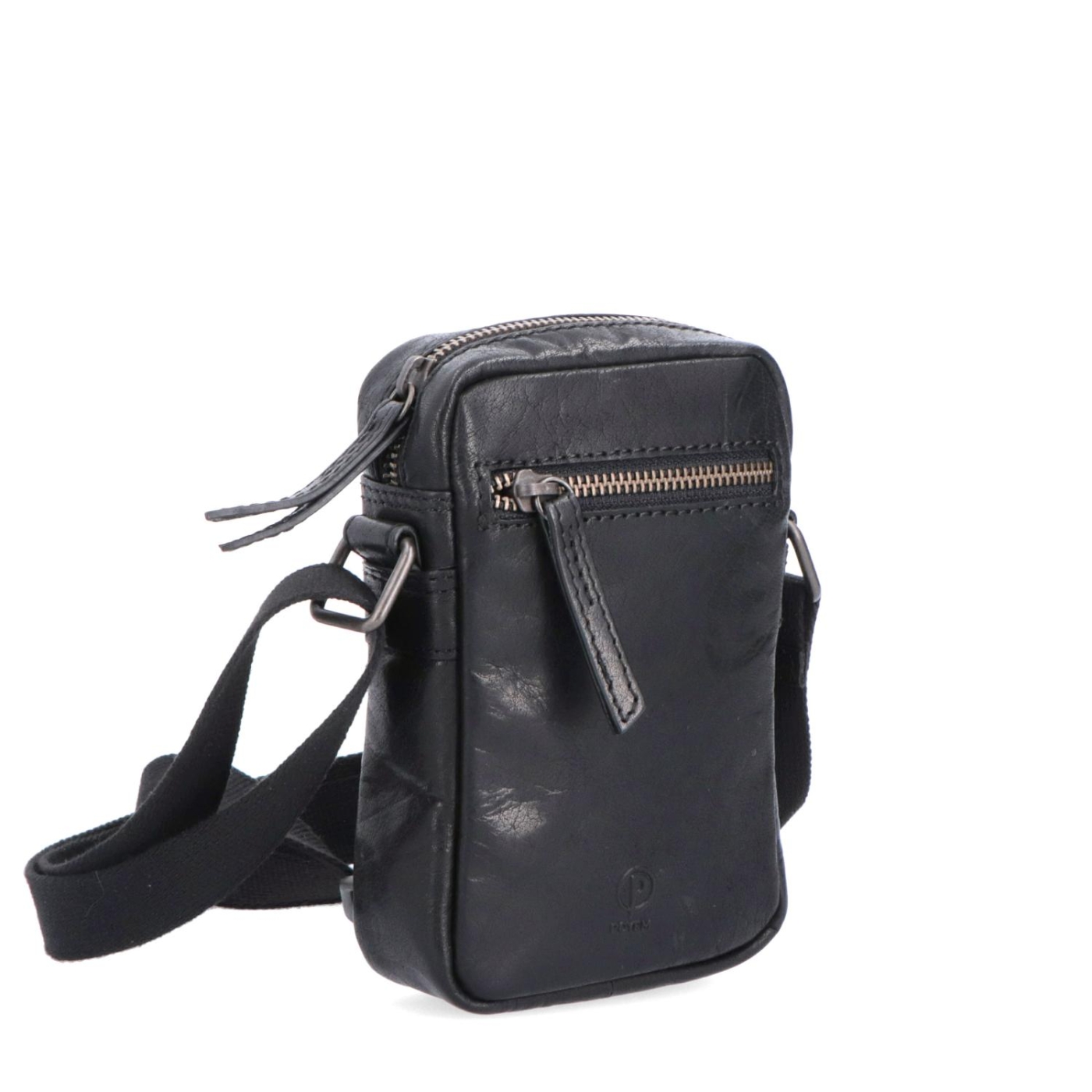 Malá kožená crossbody Poyem materiál kože zapínanie na zips farba čierna veľkosť malá 2220 Poyem C