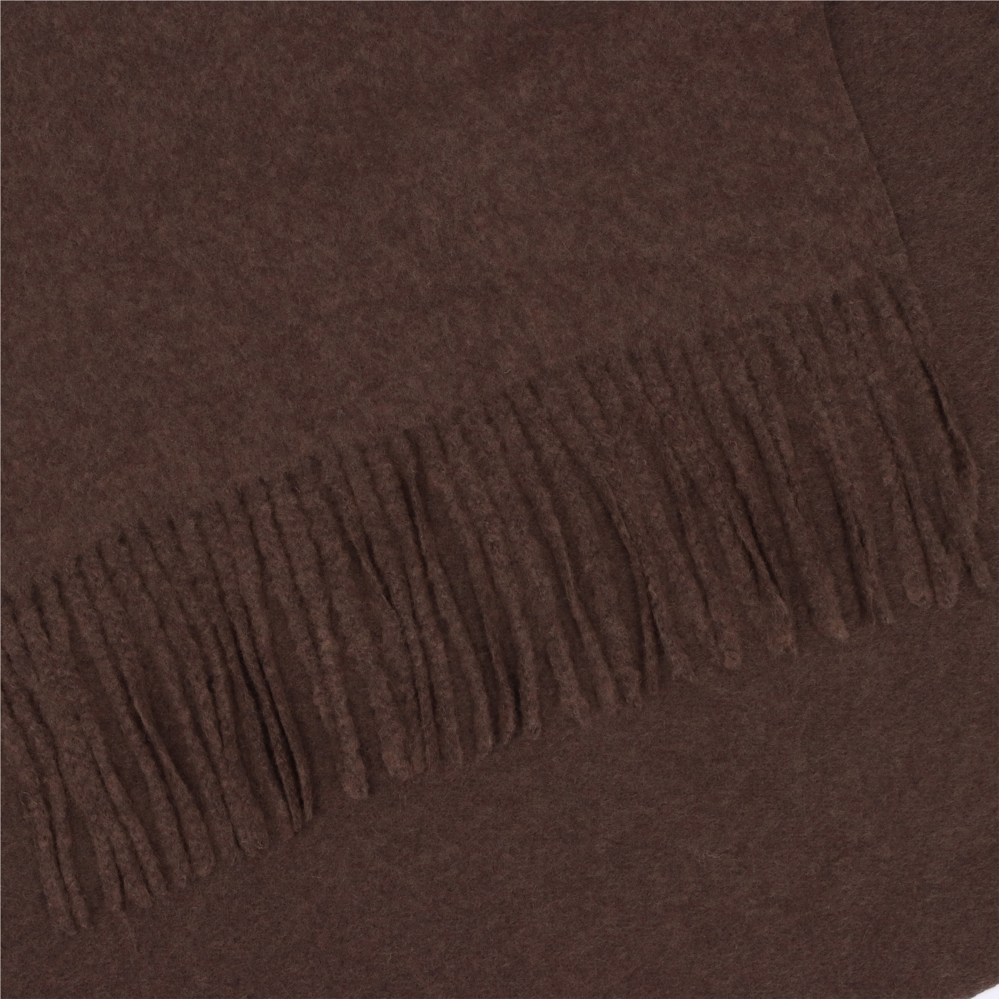 Elegantný jednofarebný šál so strapcami Noelia Bolger materiál Polyester s prímesou vlny farba hnedá KZ003 - 05