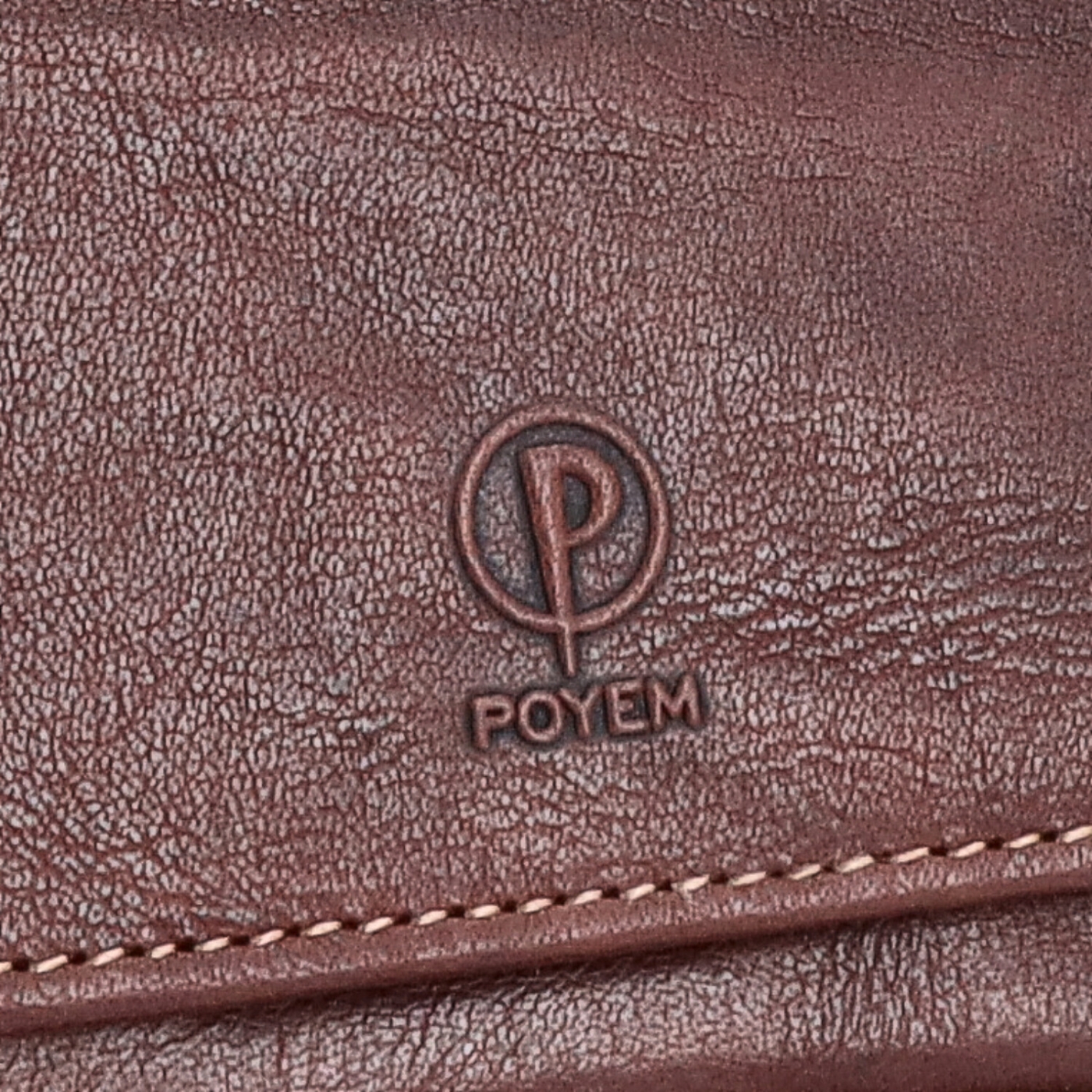 Luxusná kožená peňaženka Poyem materiál kože zapínanie na cvok farba hnedá veľkosť malá 5227 Poyem H Logo