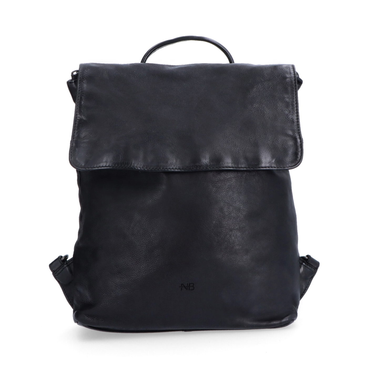 Kožený batoh s chlopňou vo vintage štýle Noelia Bolger materiál kože zapínanie na zips farba čierna veľkosť stredná NB 2014 C Spredu