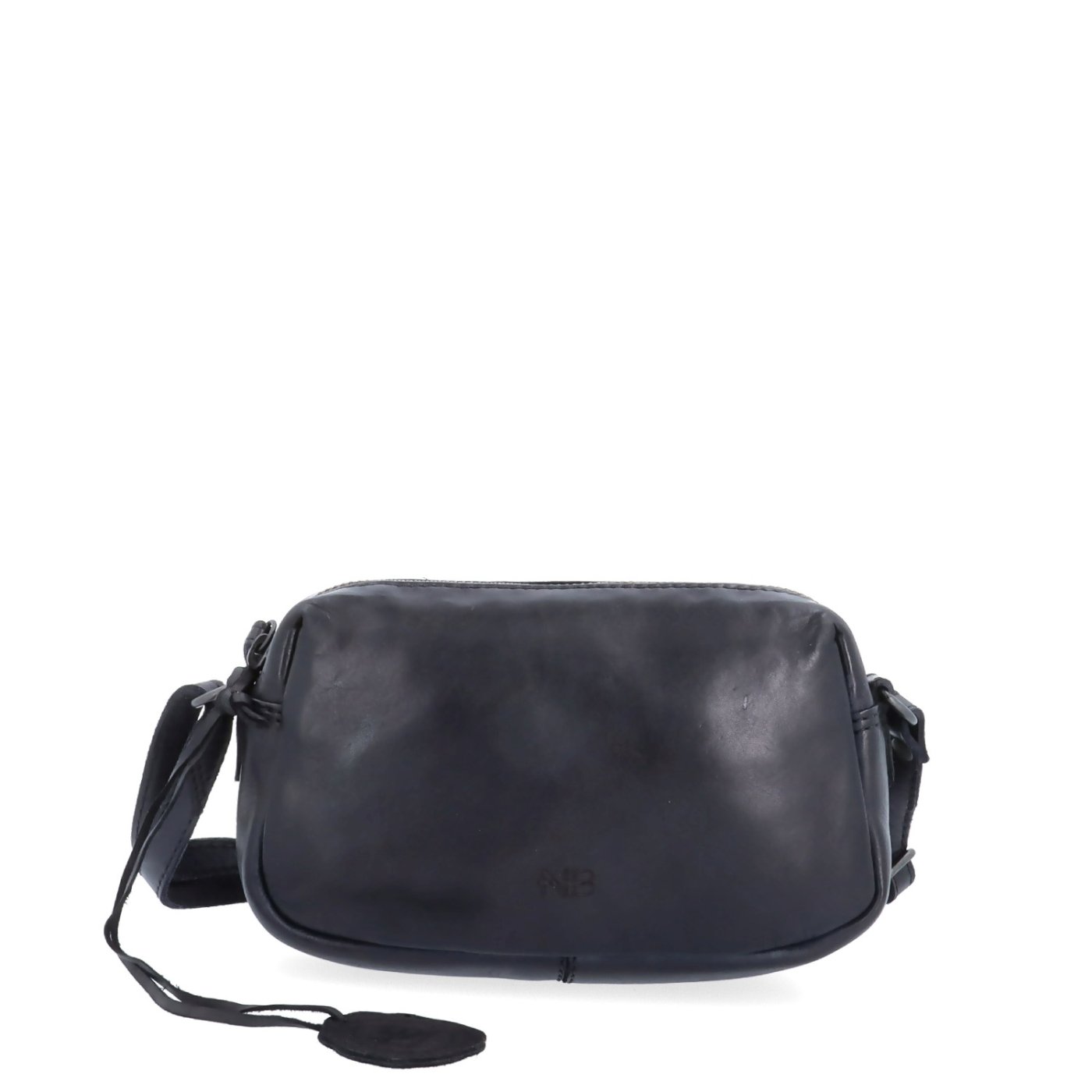 Minimalistická kožená crossbody kabelka Noelia Bolger materiál kože zapínanie na zips farba čierna veľkosť malá NB 2417 C Spredu