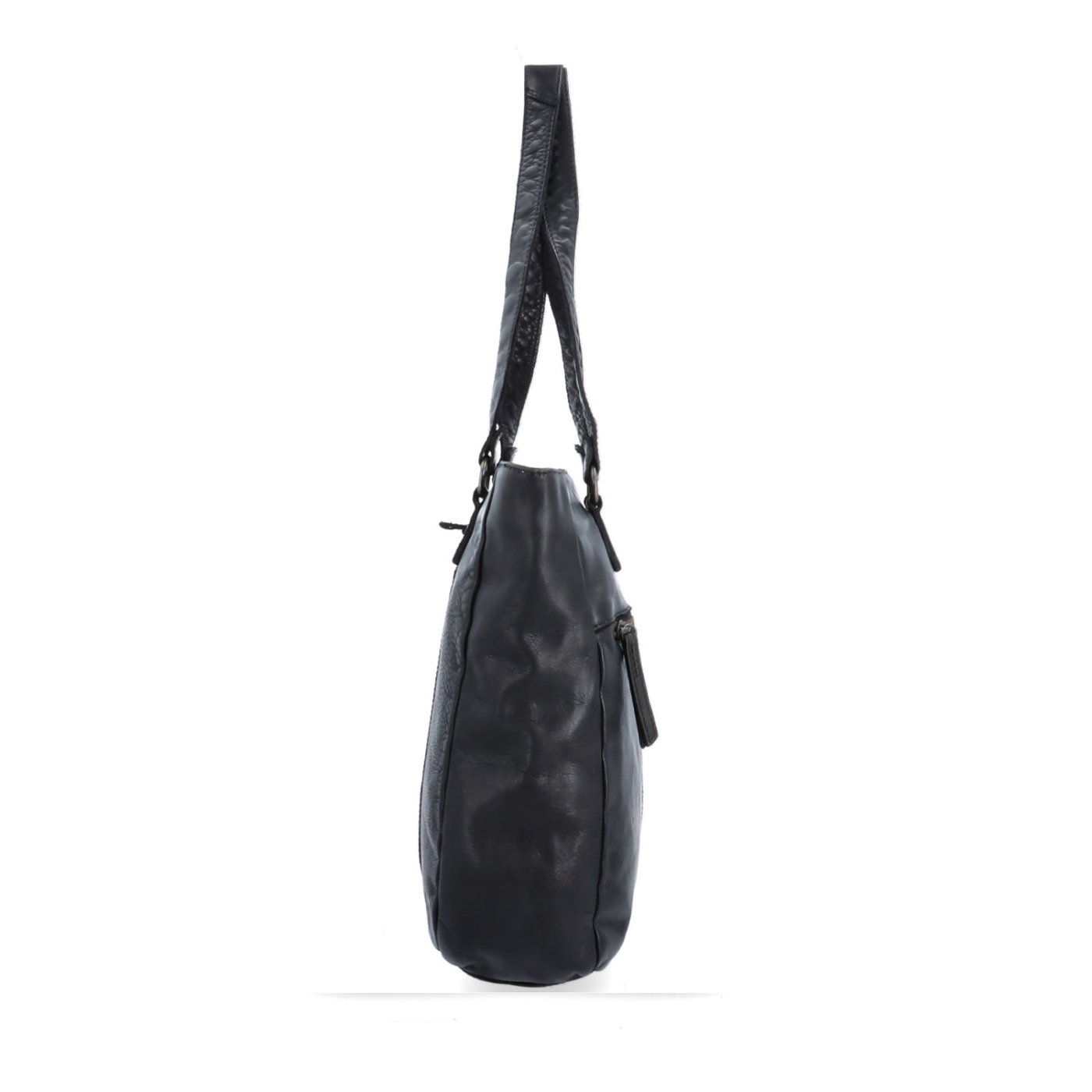 Prešívaná kožená shopper kabelka cez rameno Noelia Bolger materiál kože zapínanie na zips farba čierna veľkosť stredná NB 2062 C Z boku