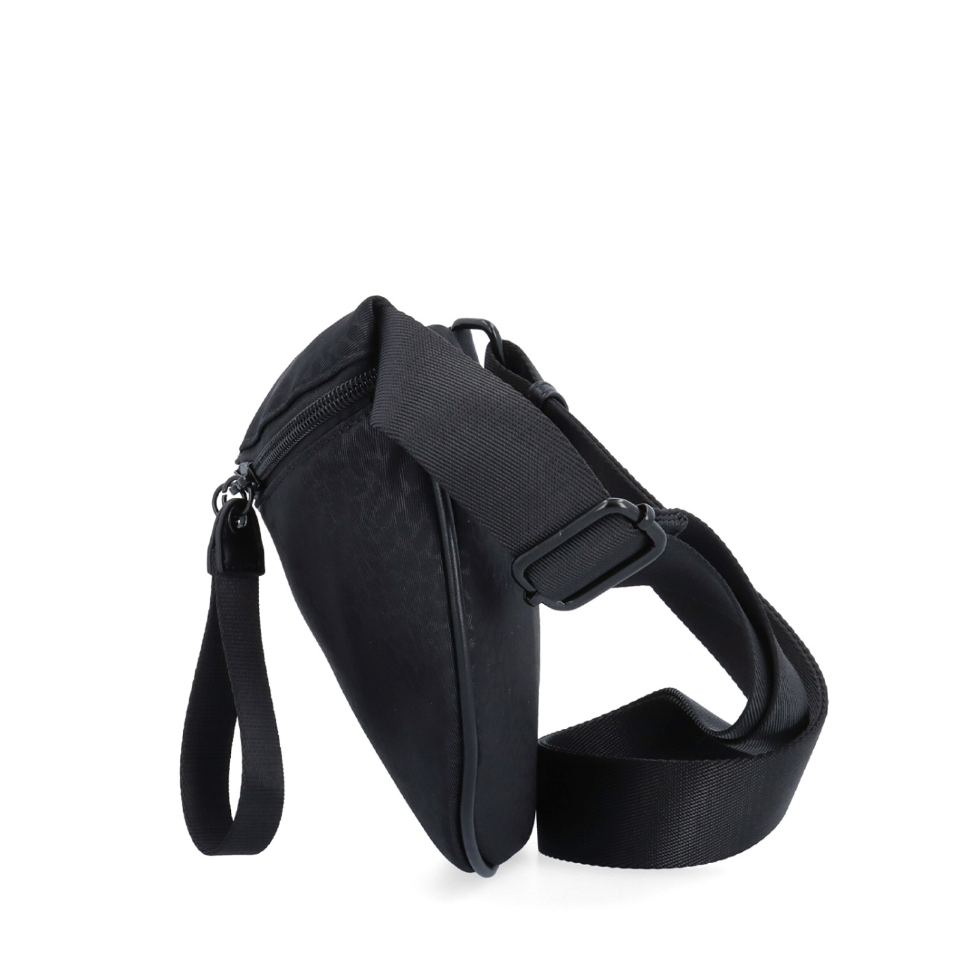 Priestranná nylonová ľadvinka so širokým popruhom Carmelo materiál nylon zapínanie na zips farba čierná veľkosť stredná 6612 C LE Z boku
